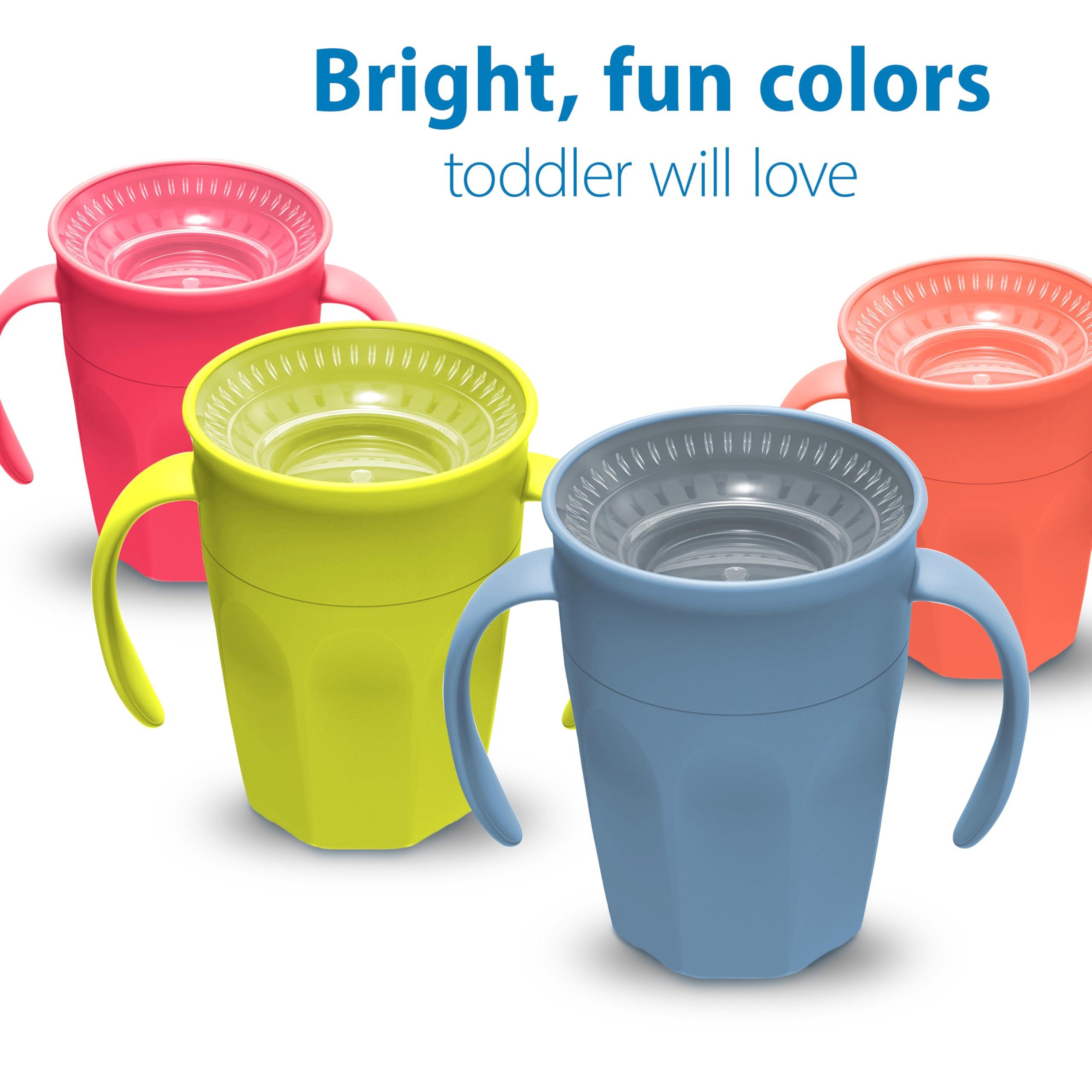 Dr. Brown\'s Dr. Brown's Milestones Cheers 360 Cup Spoutless Transition Handles for Easy Grip & Leak-Freere Training Toddlers Babies, Leak-Free Sippy Cup, Blue/Aqua
