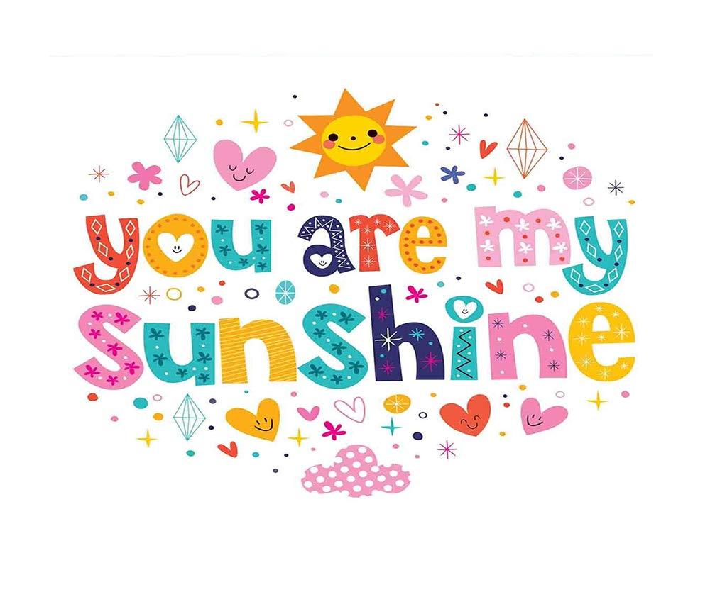 BBING COLOR 77x55 inches Wall Mural,Cute Love Text Print Made by Fun Happy Animal and Heart Figures Kids Nursery Theme Peel and Stick Self-Adhesive Wallpaper Removable Large Wall Sticker Wall Decor for Home Offic