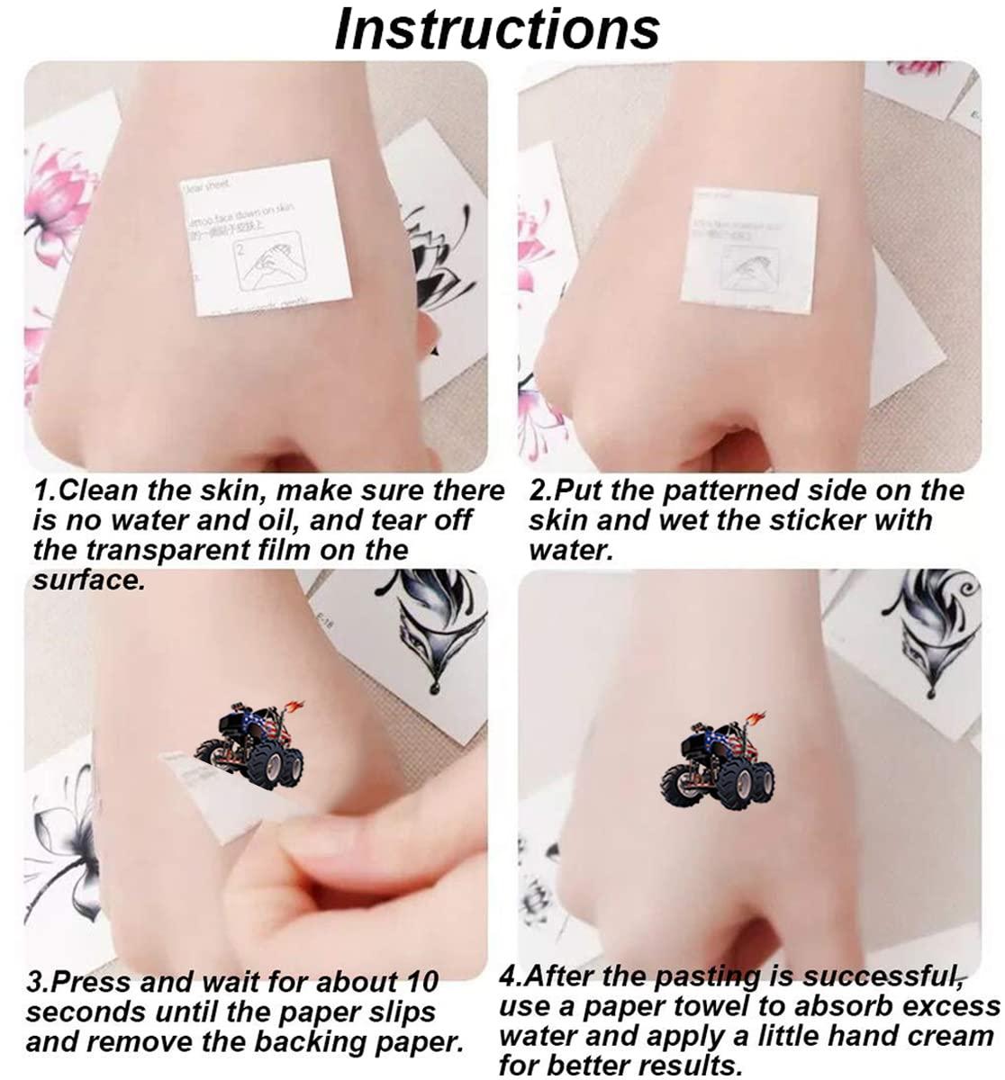 JHGKHH 20 Sheets Monster Truck Temporary Tattoos for Kids, Monster Truck Party Supplies Decorations Cool Car Fake Tattoos Sticker Monster Truck Party Favors for Kids Boys Girls Teens Party Game Gifts