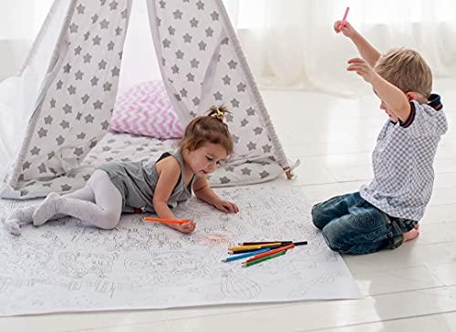 O'Kroshka Big giant coloring poster colorings for children Zooland. Coloring pages for kids and adults. Color me posters for family (33.08 x 46.5 in)