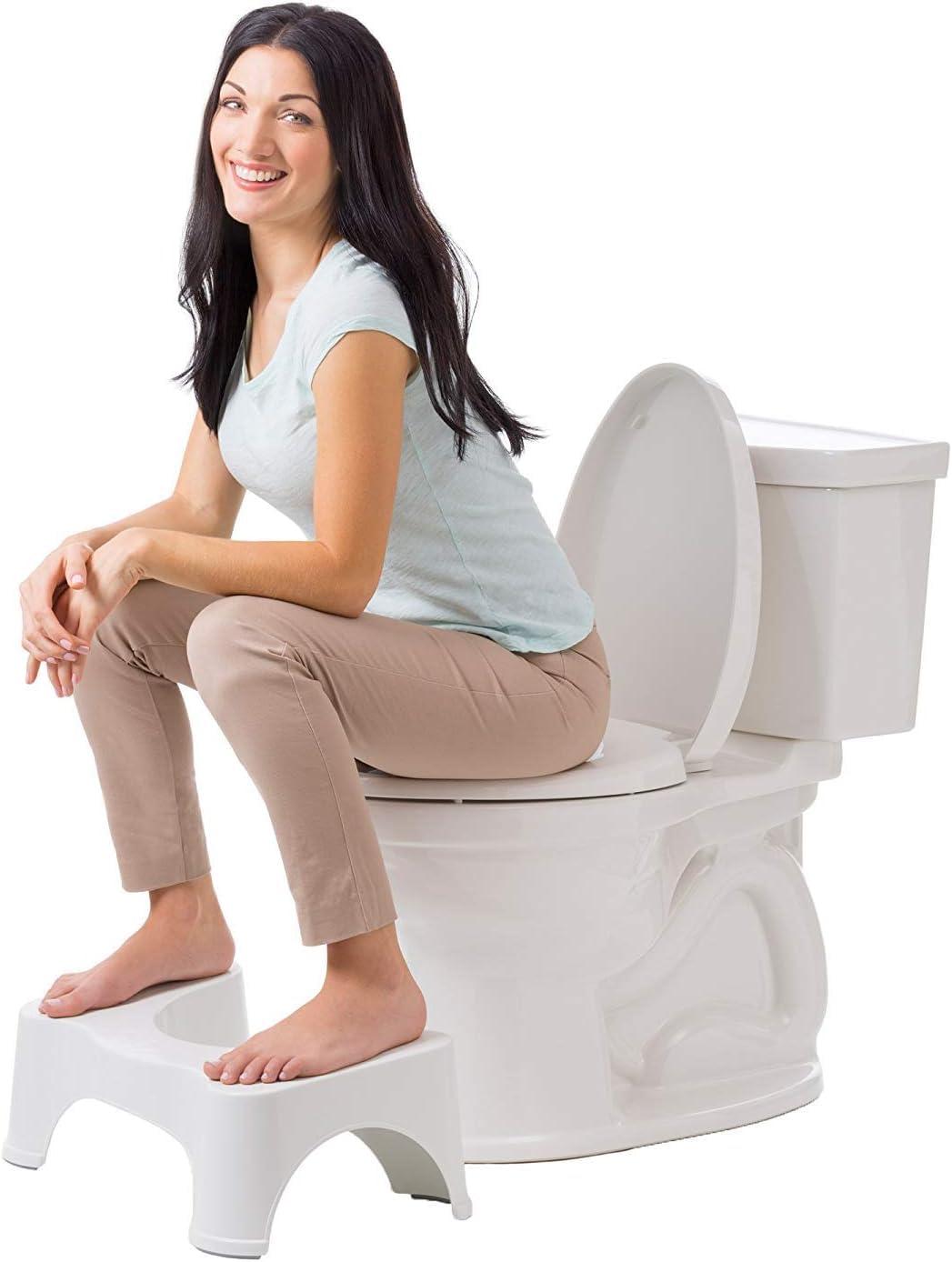 Squatty Potty Squatty Potty Oslo Folding Bamboo Toilet Stool 7 Inches, Collapsible Bathroom Stool for Kids and Adults Brown, Portable and Space-Saving