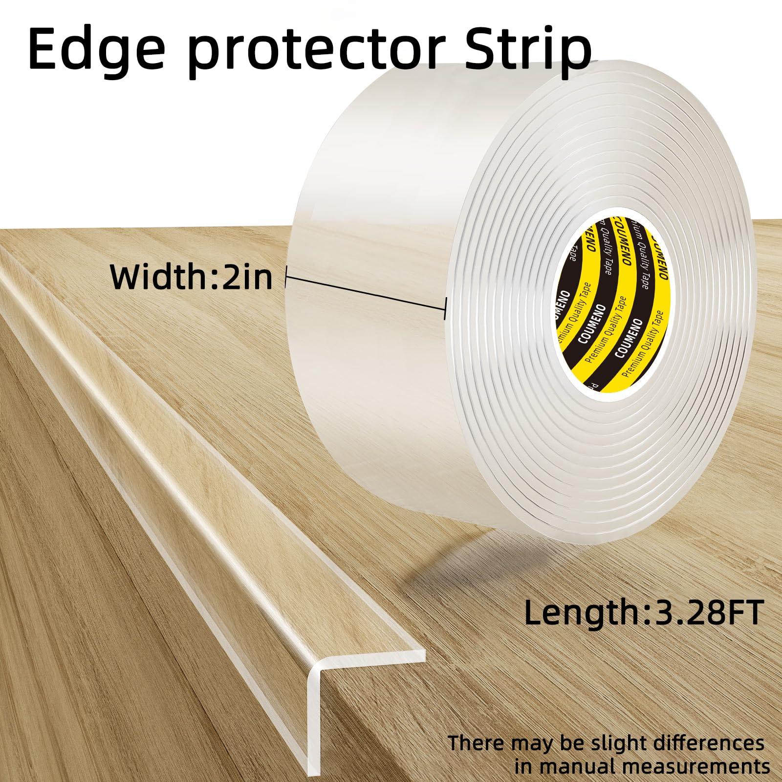COUMENO COUMENO Clear Edge Protector,Safe Corner Protector, Anti-Sharp Edge Protector, for Furniture, Drawers, Tables, Cabinets 2inX3.28FT
