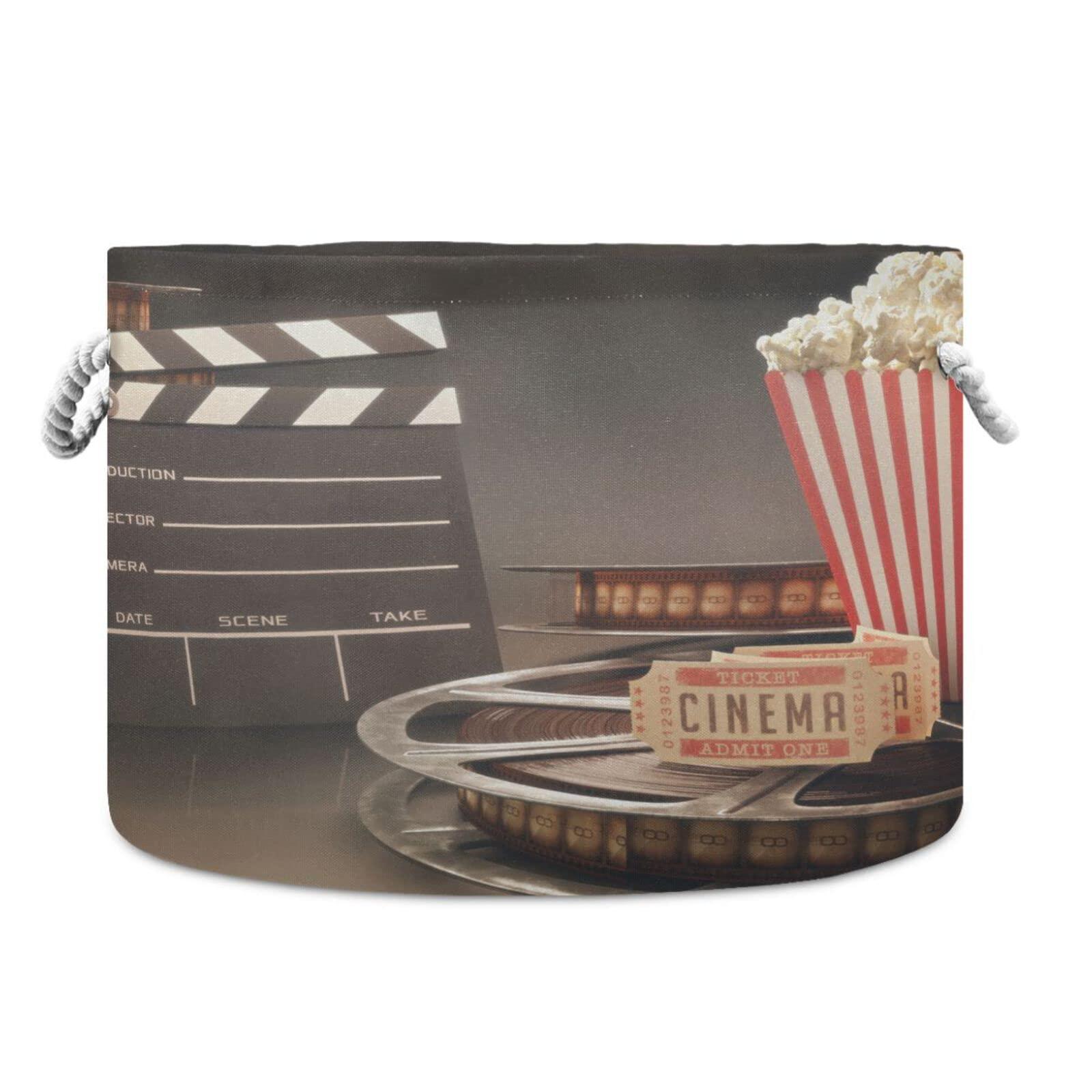 xigua xigua Cotton Rope Basket Movie Theater Popcorn Baby Laundry Basket Blanket Kids Toy Storage Basket#115