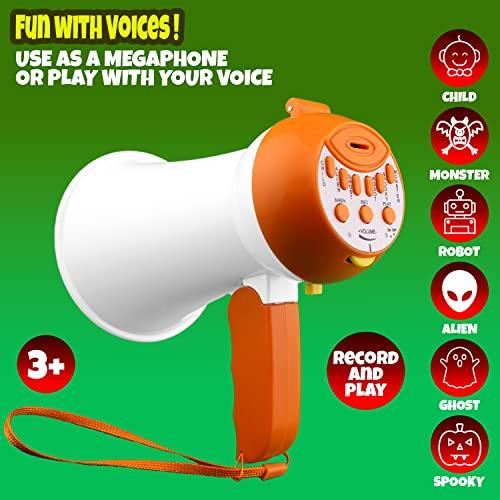 PlayRoute Megaphone for Kids - Cool Voice Changer Toy for Kids - Record & Play and Siren - Ideal Gift for Boys & Girls Ages 5-6-7-8+ Years old - Voice Changing Device - Cool Outdoor Toys Gift Ideas for Kid
