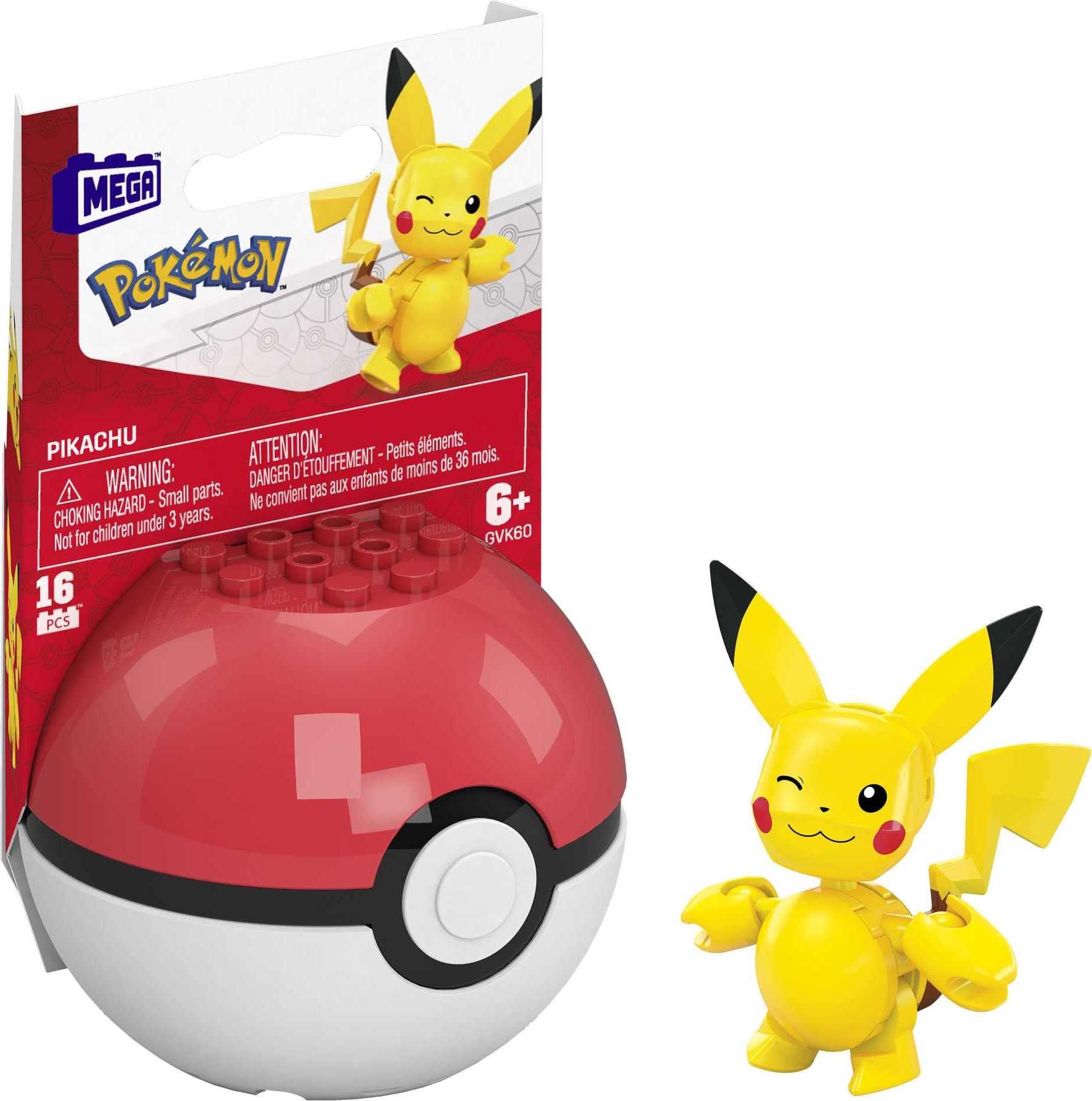 Mega Mega Construx Pokemon Pikachu Construction Set, Building Toys for Kids (GVK60)