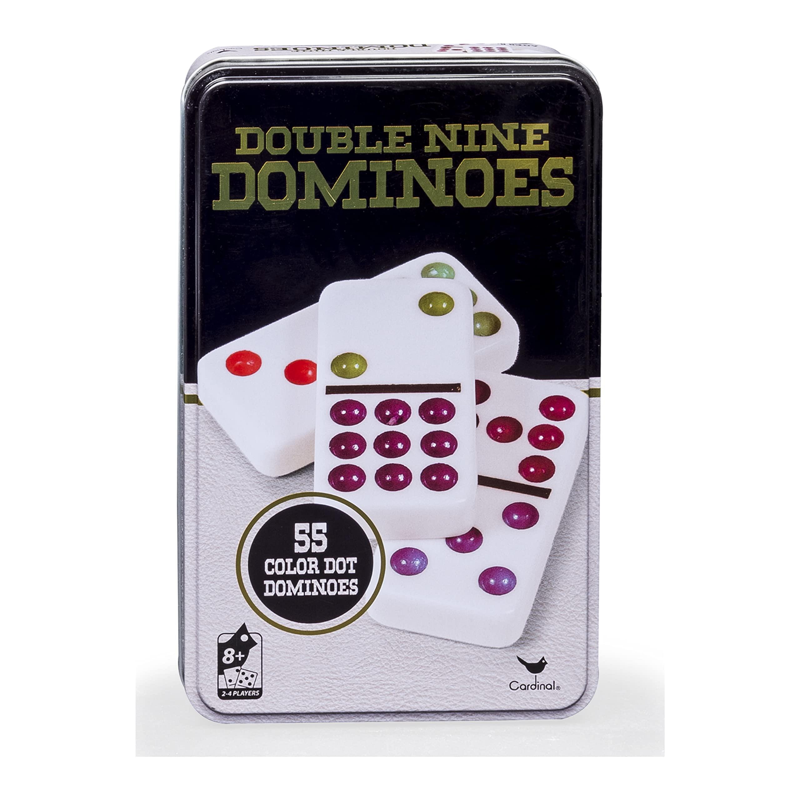 Spin Master Games Double 9 Color Dot Dominoes In Collectors Tin (Styles Will vary)