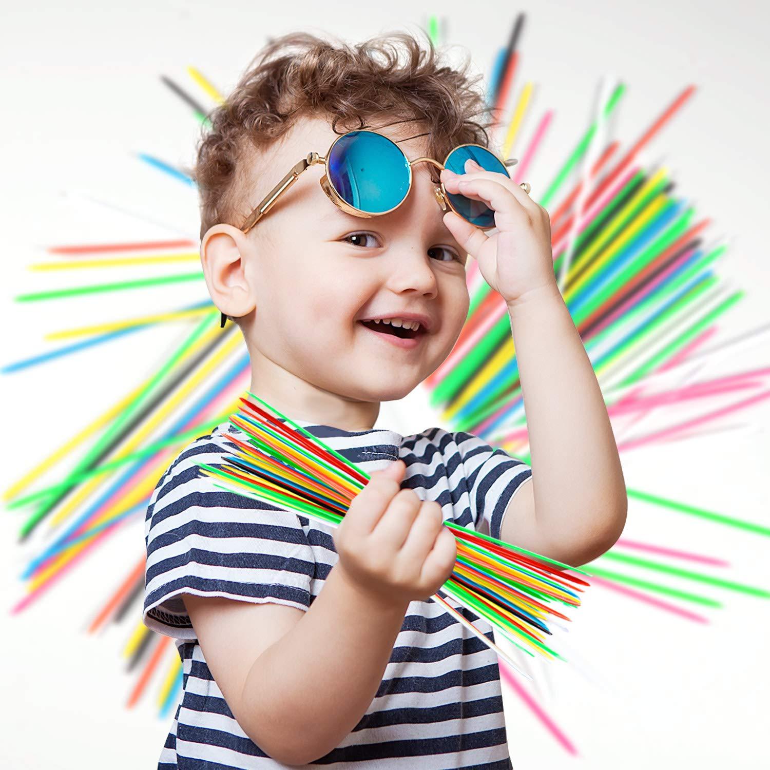 CLESDF CLESDF Pick Up Sticks for Kids, 480Pcs Original Pickup Sticks Retro Toys with 1 Black Bag for Family Fun Game Gift