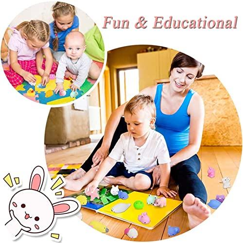 Nasdict 100 Pcs Mochi Toy, Random Squishy Fidget Toys, Soft Cute Animal Stress Relief Squishies Toys for Kids Party Favors, Classroom Prizes, Easter Basket Goodie Bag Stuffers, Christmas, Birthday Gifts