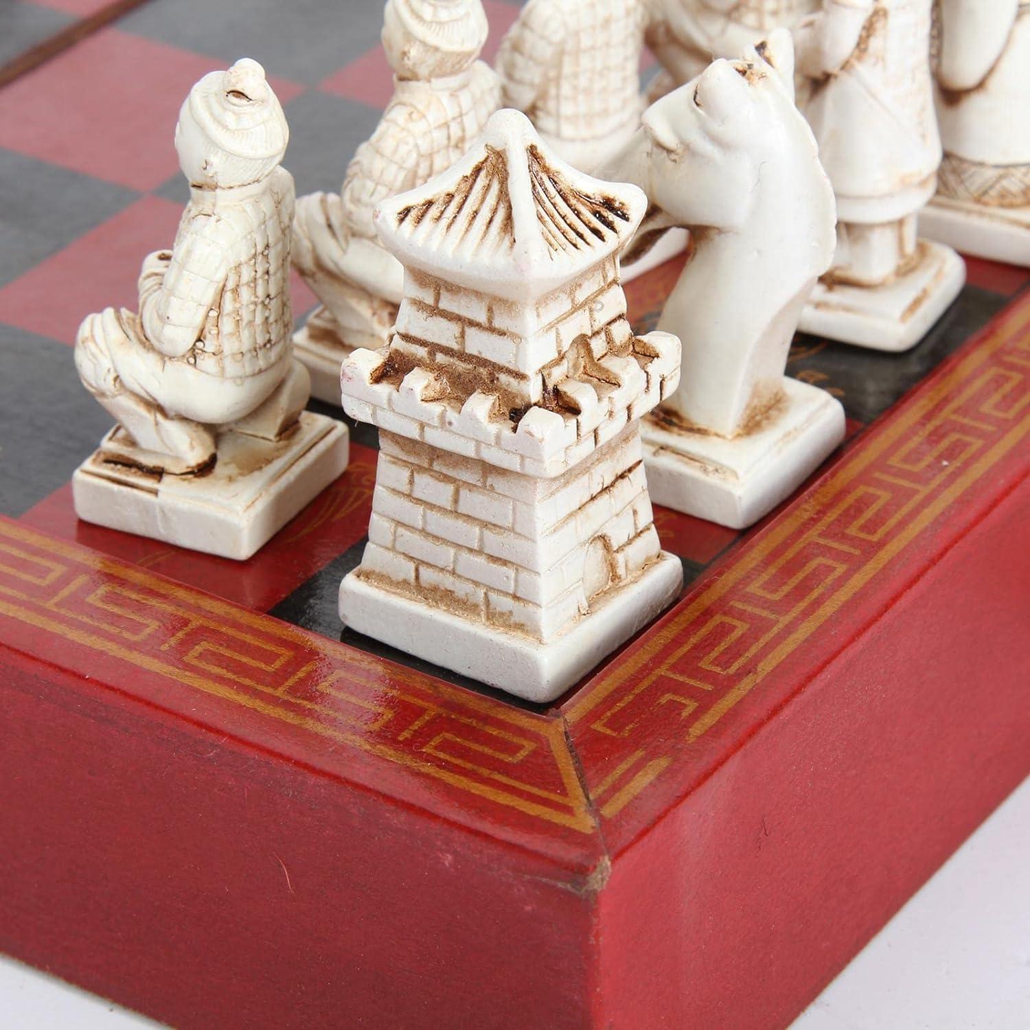 GeRRiT International Chess Large Chess Sets for Adults Folding Wooden Set Portable Travel Board Game with Wooden Chess and Storage Drawers Chess Gifts