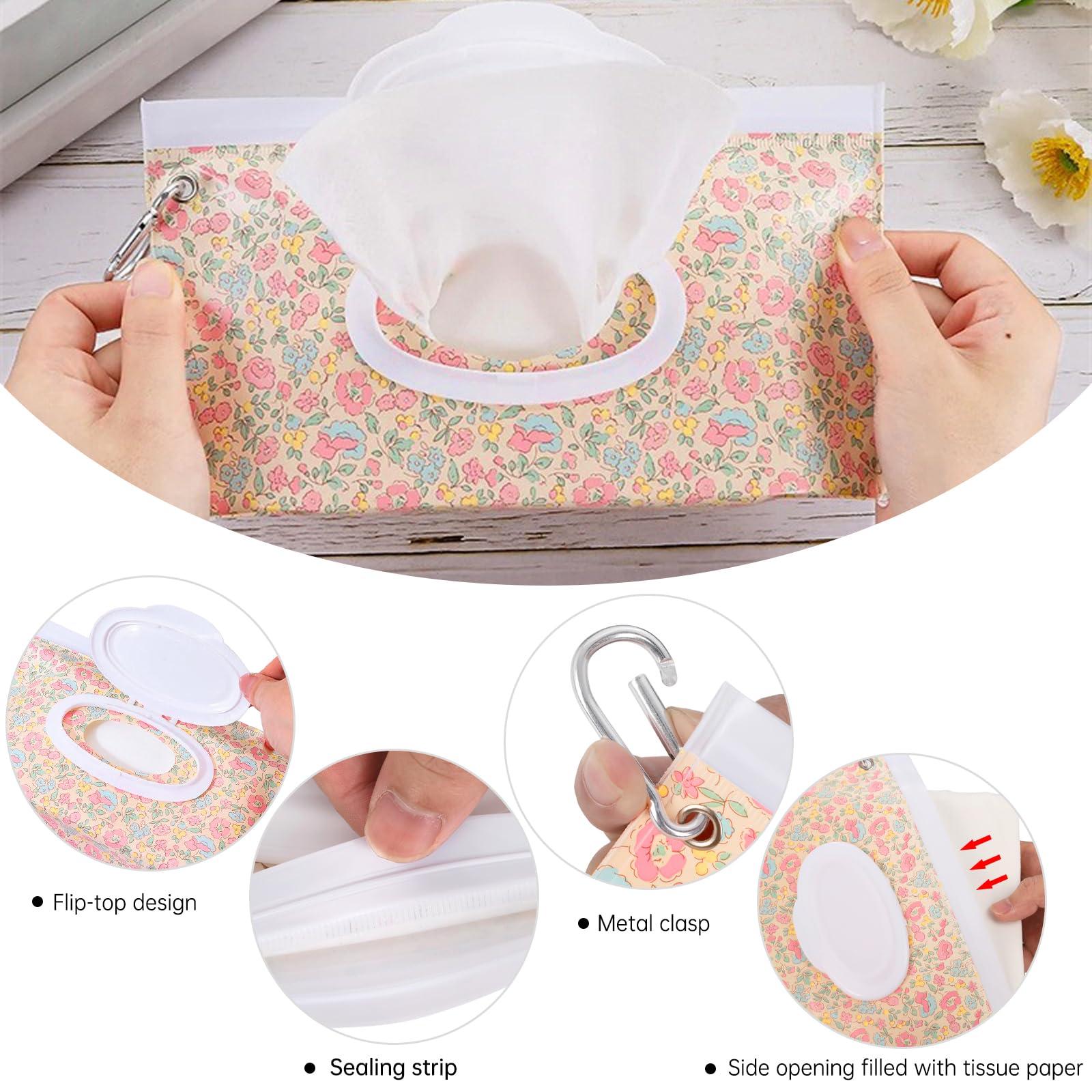 YAHUIPEIUS 2Packs Baby Wipes Dispenser Portable Baby Wipe Holder Refillable Wet Wipes Container Reusable Travel Wipes Case, Keeps Wipes Fresh(Blue)