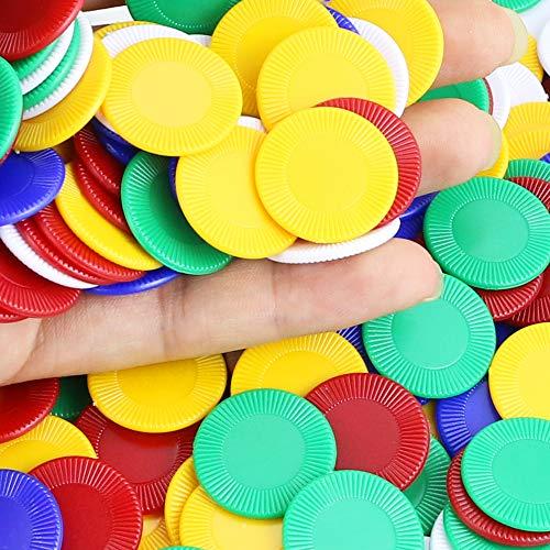 Wpxmer Wpxmer 300 Plastic Poker Chips, Poker Card Game Chips Bulk for Game Play, Learning Math Counting, 5 Colors