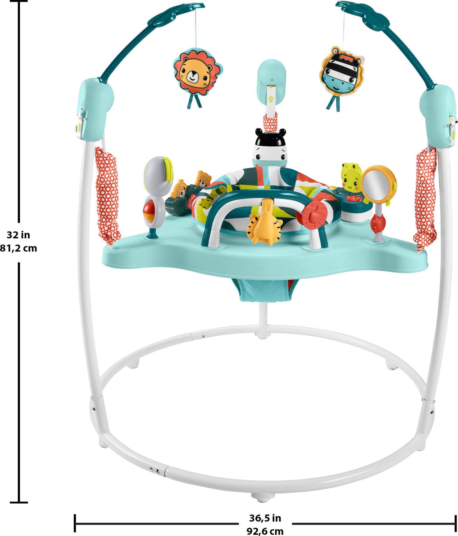 Fisher-Price Fisher-Price Baby Bouncer Colorful Corners Jumperoo Activity Center with Music Lights Sounds & Developmental Toys