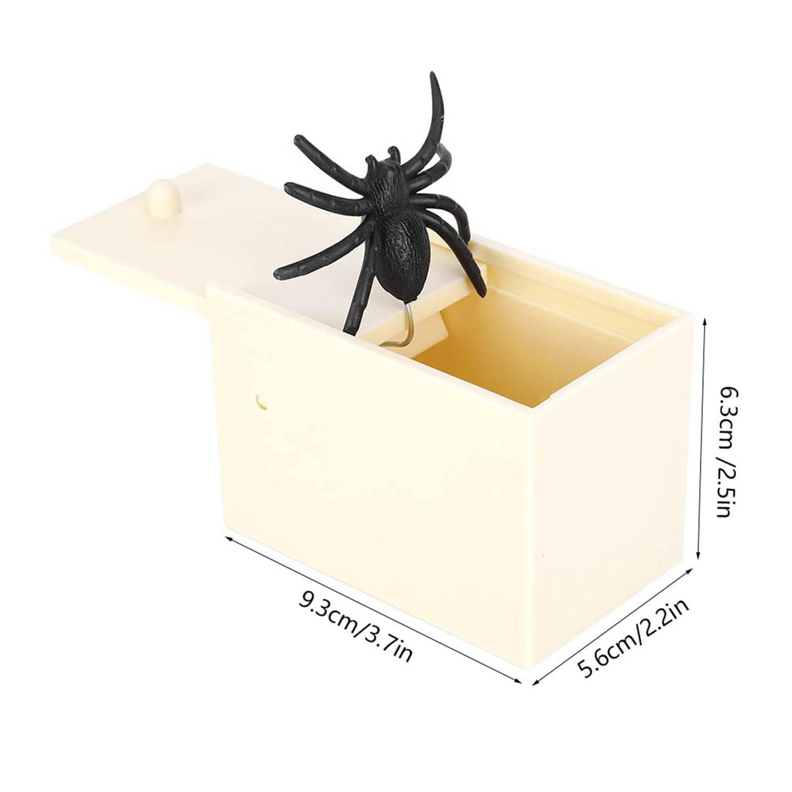 Gsycle Gsycle Simulation Fake Spider Box, Wooden Scare Box Funny Trick Prank Toy Fun Joke Scarebox Toy Spider Box Prankoy Prank for Kids Adults