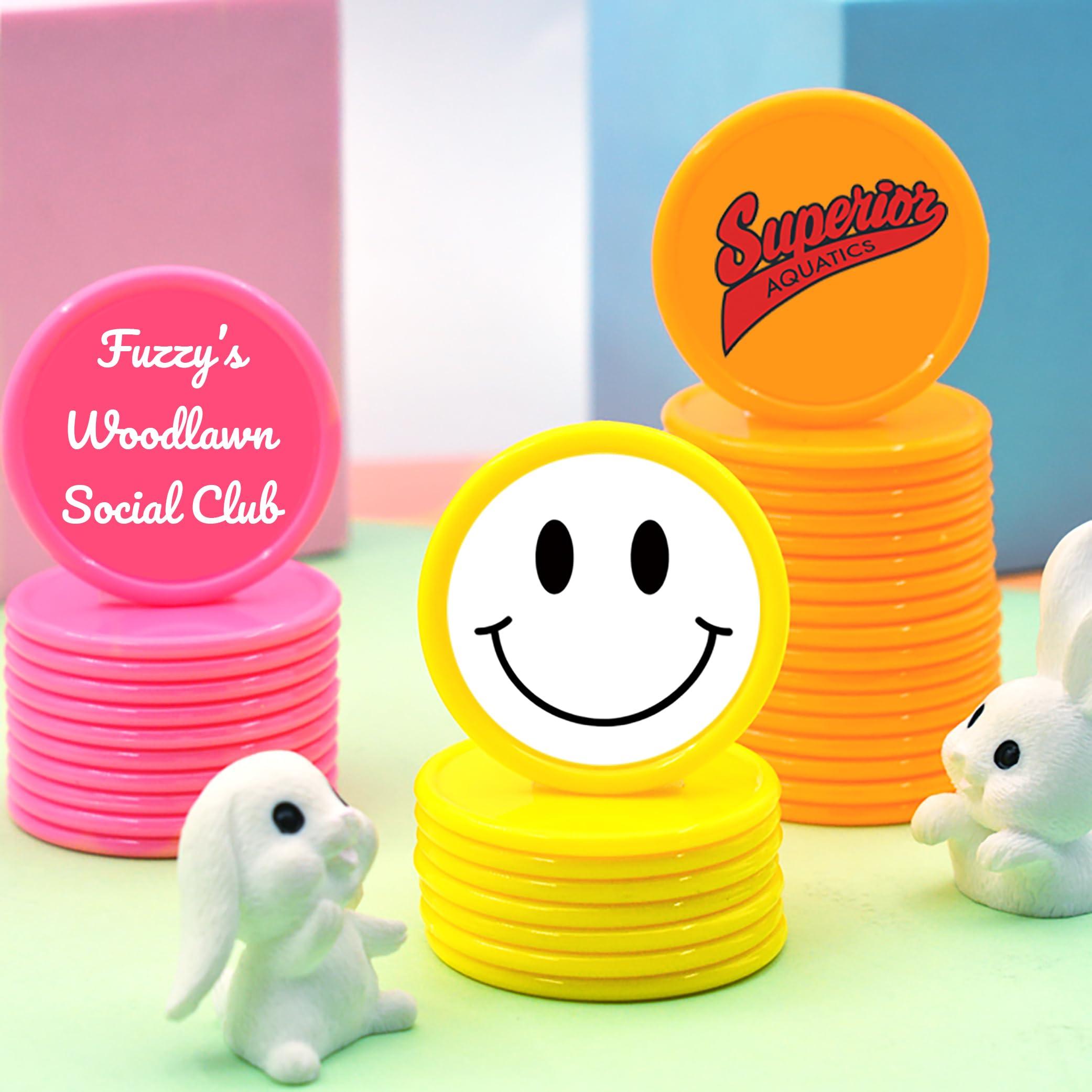 ULEJU ZC ULEJU ZC 500 Pcs Custom Plastic Chips Personalized Logo and Text Put Image or Design on a chip,15 Colors (Yellow)