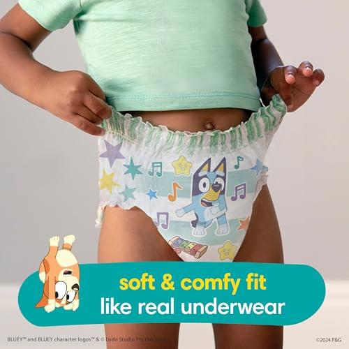 Pampers Pampers Easy Ups Bluey Pull On Training Pants Boys and Girls, 3T-4T, 124 Count with Sensitive Water Based Baby Wipes 4X Pop-Top Packs (336 Count)