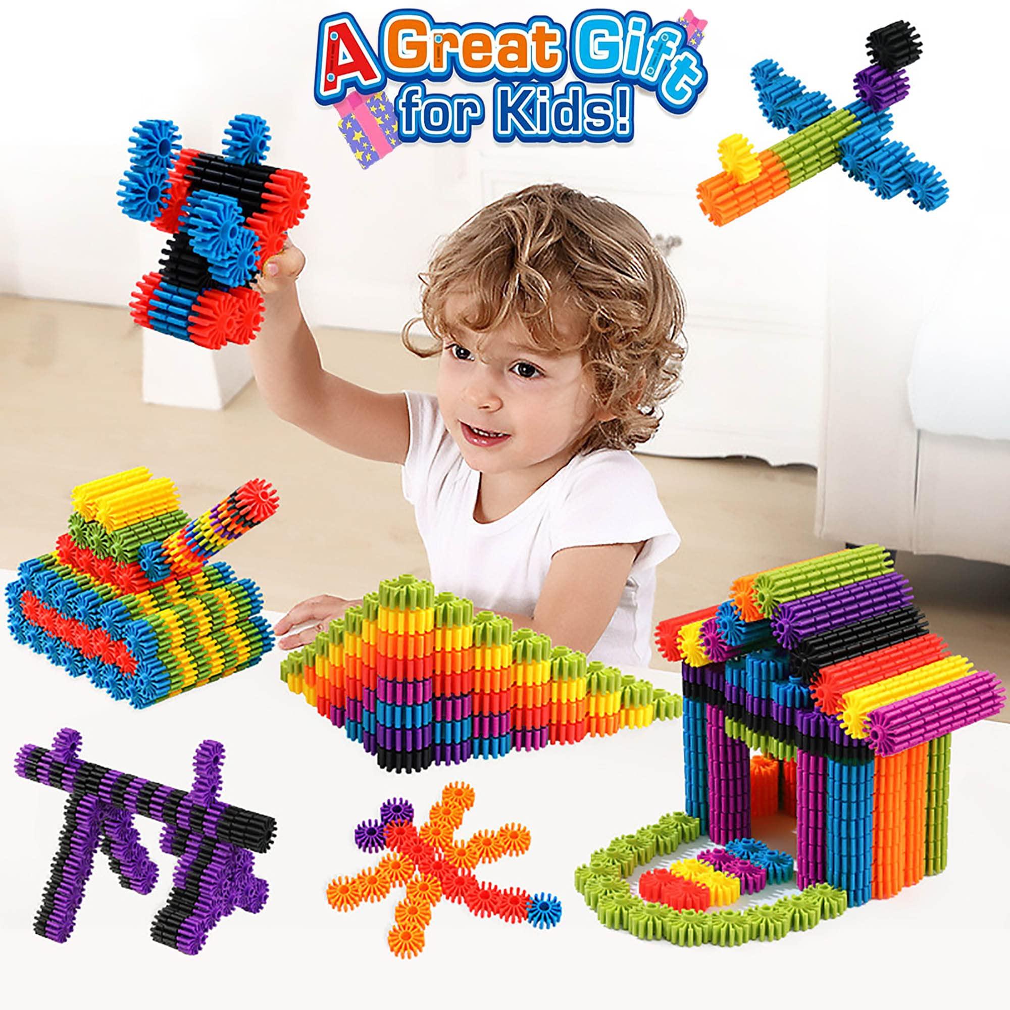 KASHIAOTE KASHIAOTE Gears Interlocking Learning Set, STEM Construction Toy Set - Building Kids Toys 180 Pcs - 10 Colors