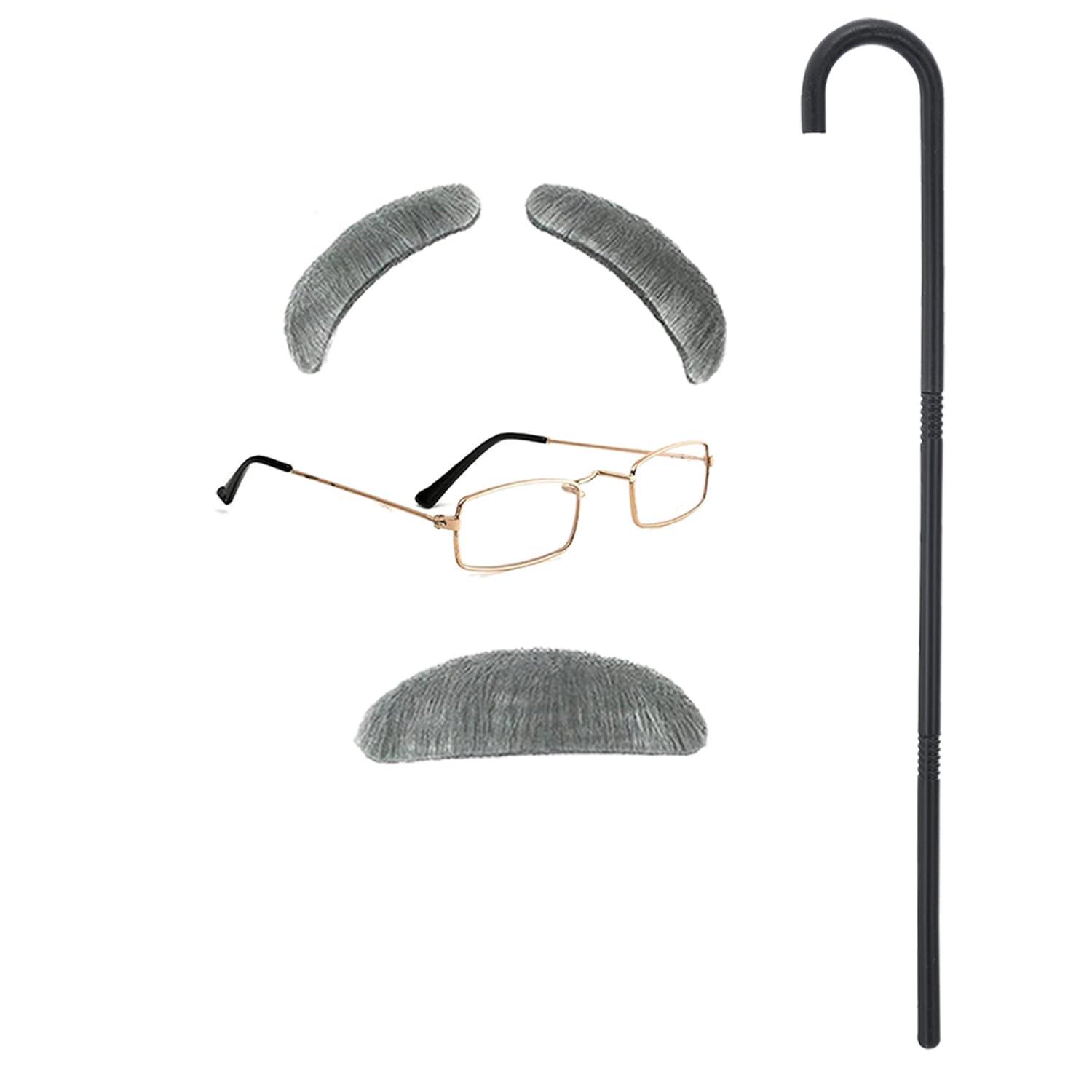 Z-Shop Z-Shop Old Man Costume for Boys 100th Day of School Kids Grandpa Old Person Vest with Hat,4