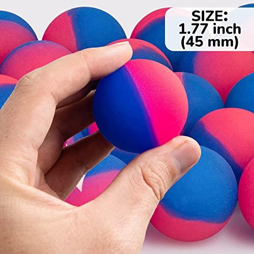 Entervending Entervending Bouncy Balls - Rubber Balls for Kids - Blue and Red ICY Bounce Balls - 50 Pcs Large Bouncy Ball 45 mm - Super Ball Vending Machine Toys - Bouncing Balls Party Favors
