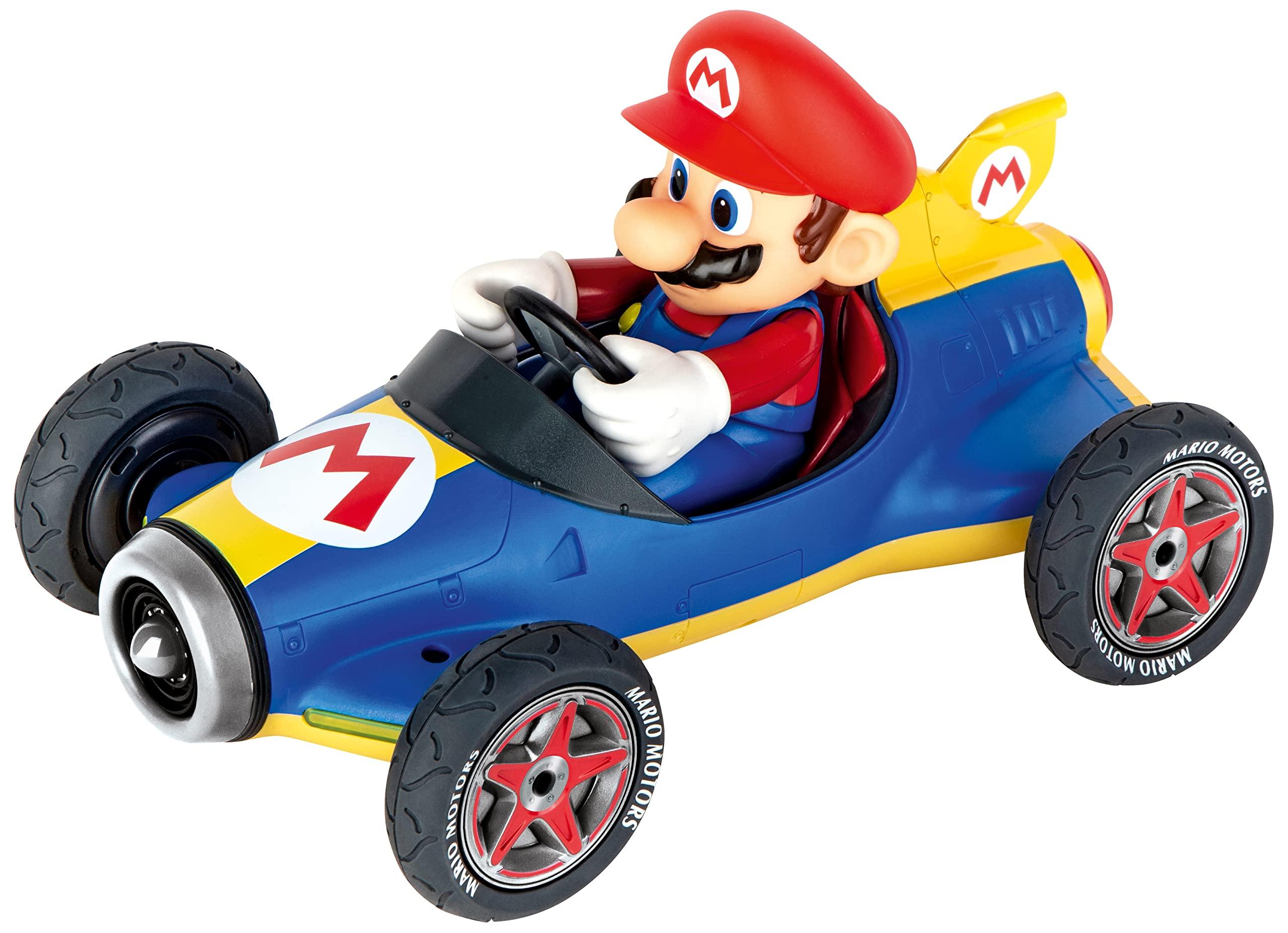 Carrera Carrera Pull & Speed 15813018 Official Licensed Kids Mario Kart Toy Car Pull Back Vehicle for Ages 3 and Up - Mach 8 Mario/Mach 8 Luigi