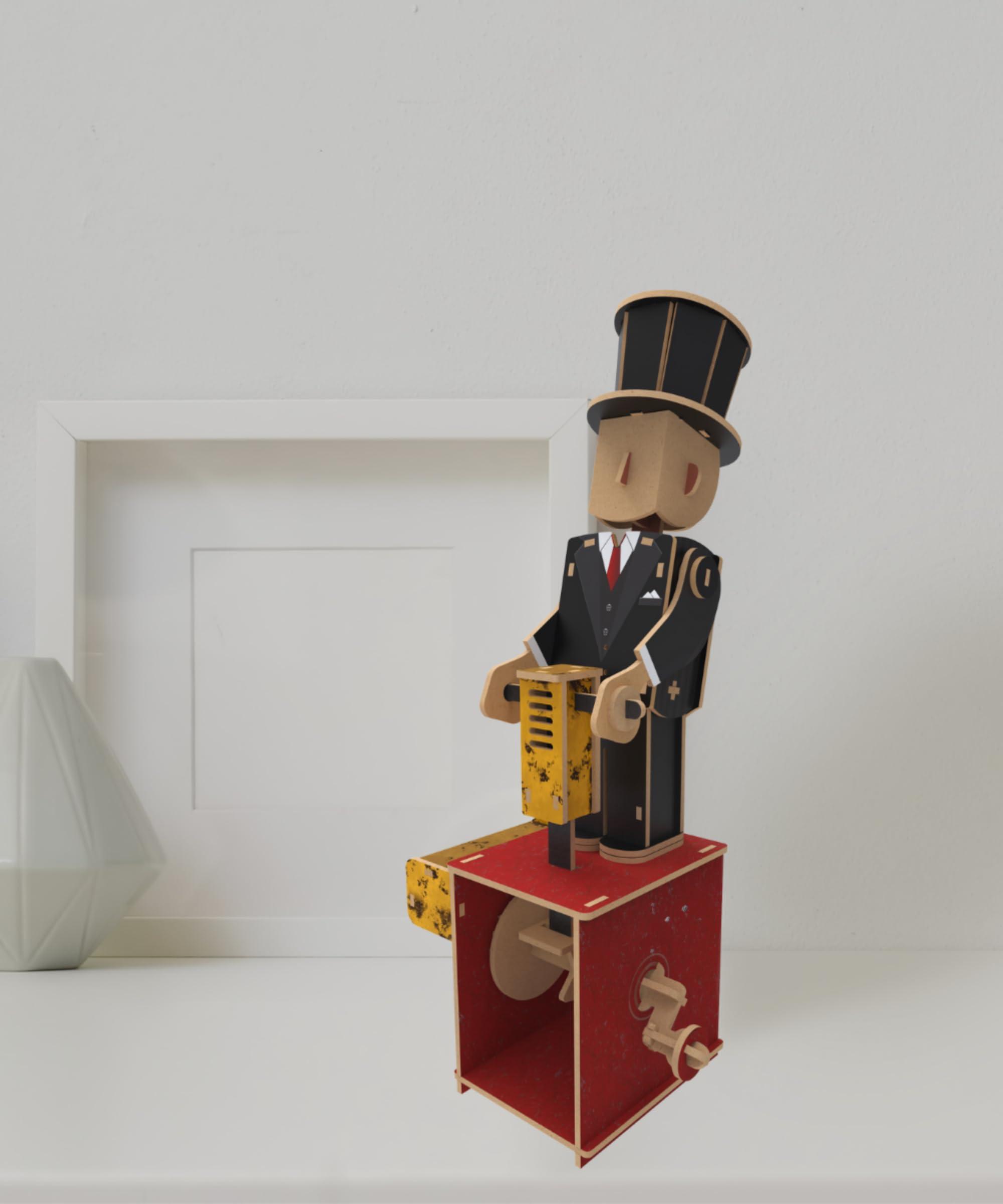 ilo ilo il 3D Wooden Puzzles - DIY Mechanical Puzzle Model Kit for Adults & Teens, Building Sets for Kids 14+, Educational STEM Brainteaser Craft, Unique Gift Idea & Dcor, Gentleman Jack, Medium