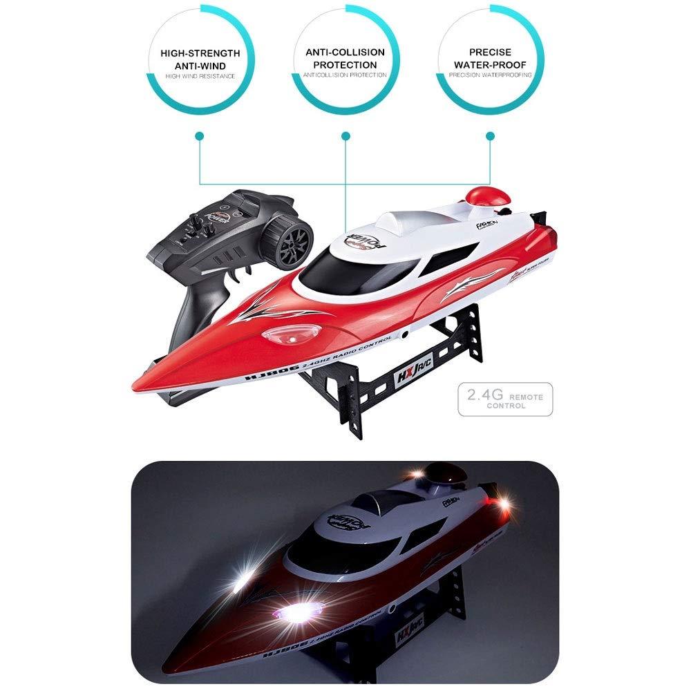 sfhdcfbswjnjdcbshf 2.4G Wireless Electric Remote Control Boat 35KM/H High-Speed RC Ship Circulating Water Cooling Super Navigation Prompt RC Speed Boat Swimming Pool Lake Children\'s Toys (Black)