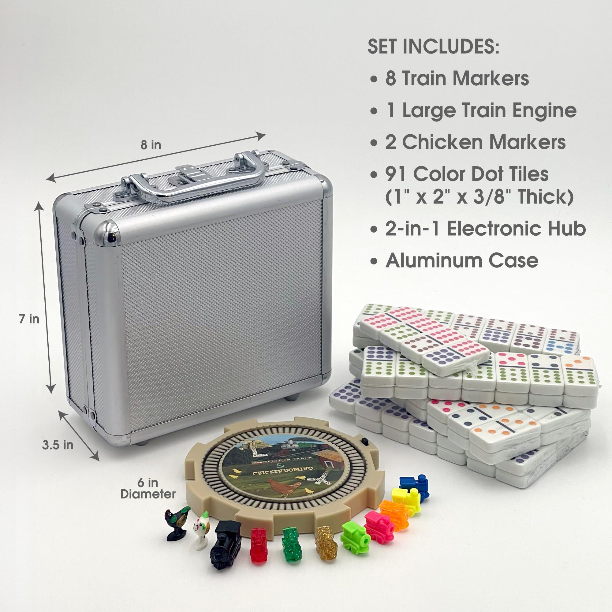 CHH Mexican Train & Chicken Domino Set, Professional Set of 91, Double of 12