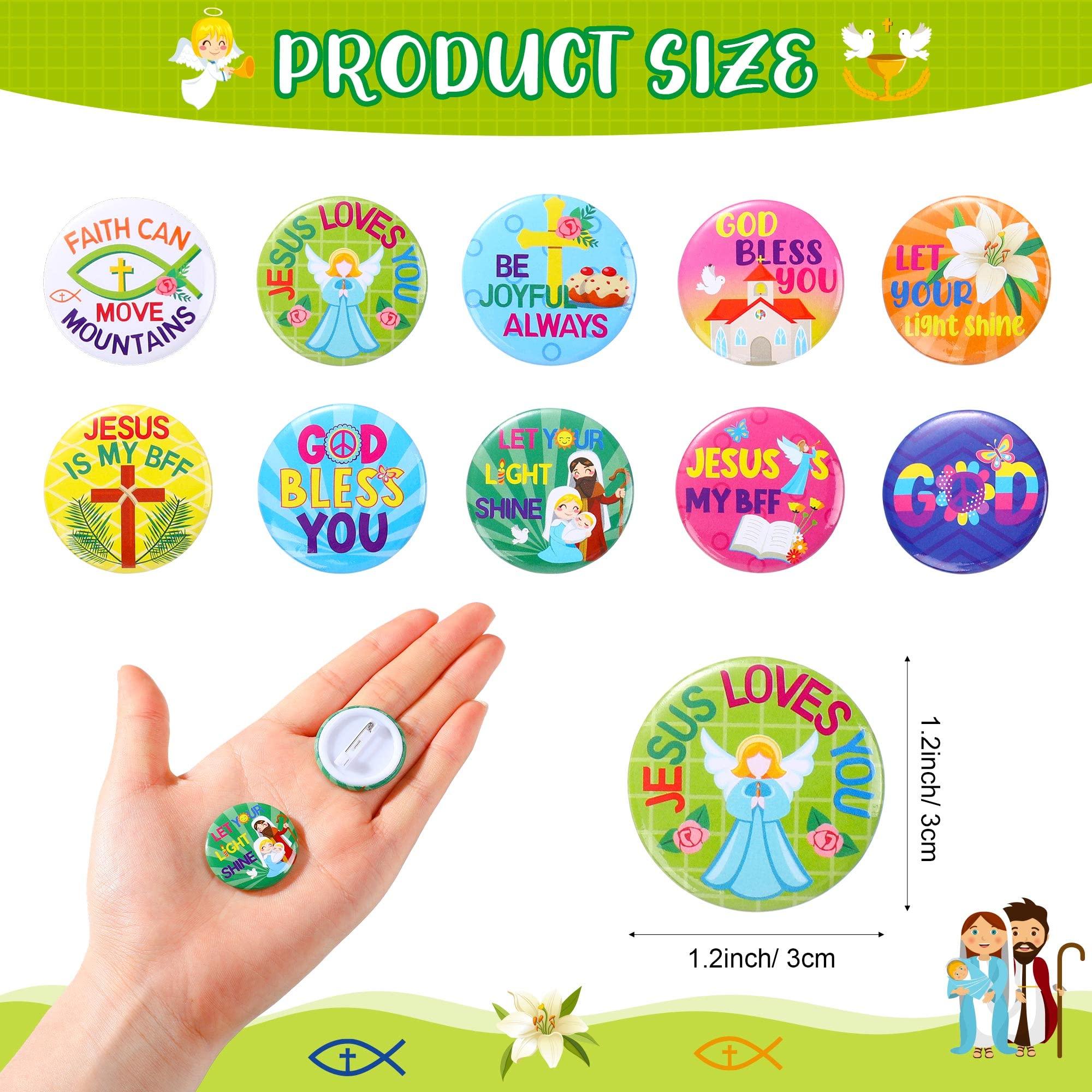Frienda Frienda 60 Pcs Easter Religious Gifts Religious Slap Bracelets with Badges Christian Gifts for Kids Jesus Love You Wristbands Bracelets for Vbs Sunday School Supplies Birthday Party Favors(God)