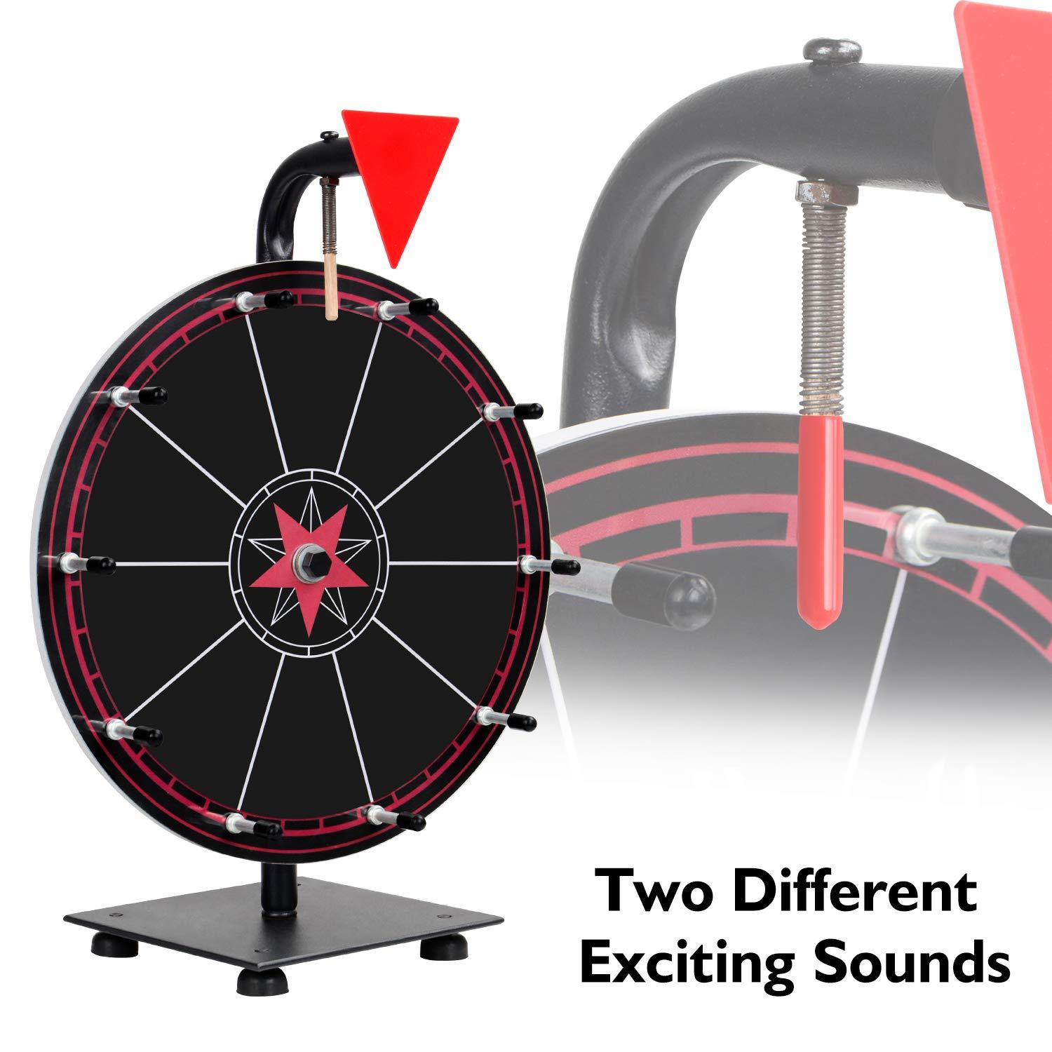 T-SIGN Spinning Wheel for Prizes, 10 Slots Color Prize Wheel with Eraser, 12 Inch Spin Wheel with Stand, Roulette Wheel for Tabletop - Wheel of Fortune Wheel Spinner for Carnival, Game Casino and Trade Show