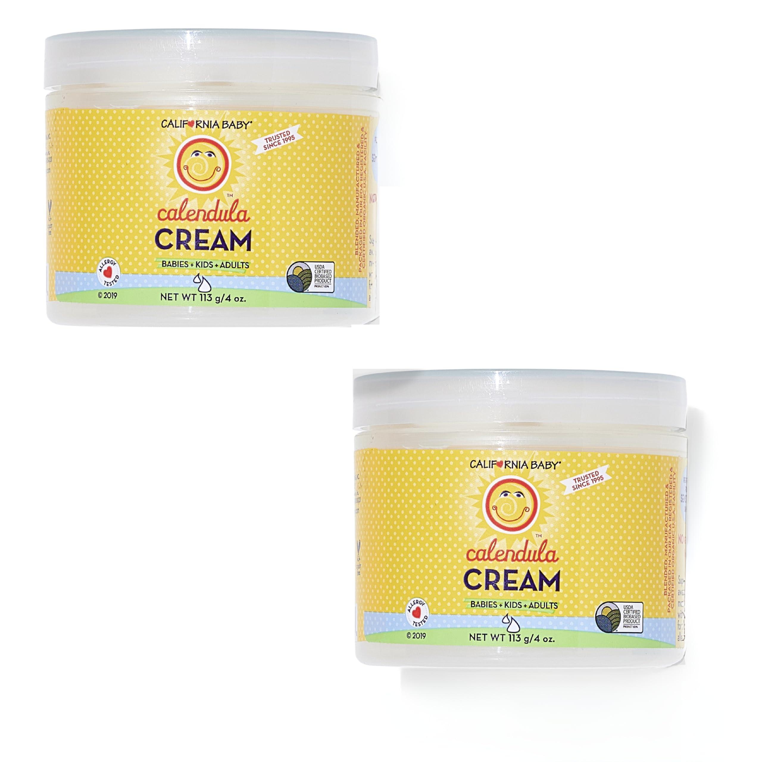 California Baby California Baby Calendula Cream | Soothing Baby Face Cream | 100% Plant-Based | Lavender Baby Lotion For Sensitive | Hypoallergenic | 2 Oz (Pack of 2)