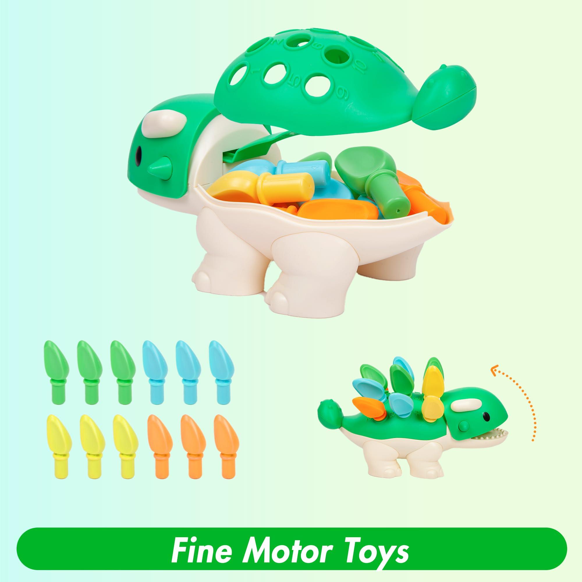 Hirger Montessori Learning Educational Toys for Baby 1 2 3 4 Year Old: Fine Motor Dinosaur Toys for Kids 2-4|Toddler Developmental Toys for Birthday Gift Age 1-2|Preschool Sensory Toys for 12-18 Months