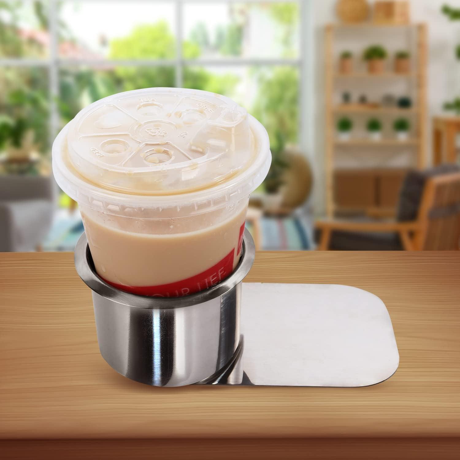 GSE Games & Sports Expert GSE Games & Sports Expert Stainless Steel Cup Holder, Jumbo Drop-in Cup Holder for Casino Poker Tables, Work Desks, Boats, RVs, & Trucks (Slide Under, Jumbo, 50-Pack)