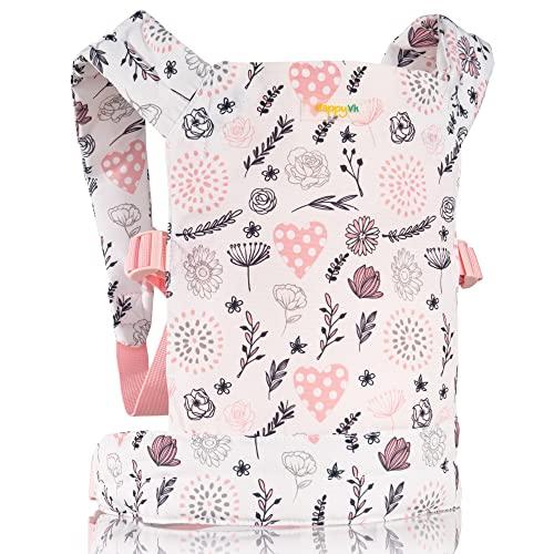 HappyVk HappyVk - Baby Doll Carrier - Doll Carrier for Little Girls Front and Back - Cute Flowers and Hearts