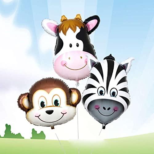 pistro pistro Pack of 12 Lovely Zoo Animal Head Foil Balloons Children Party Inflatable Decor