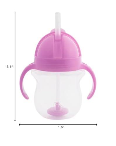 Munchkin Munchkin Weighted Straw Sippy Cups for Toddlers 7oz, Leak Proof, Easy to Hold-Great toddler cups with straws, Supports Straw-use Education, Straw Cups (Purple/Blue)
