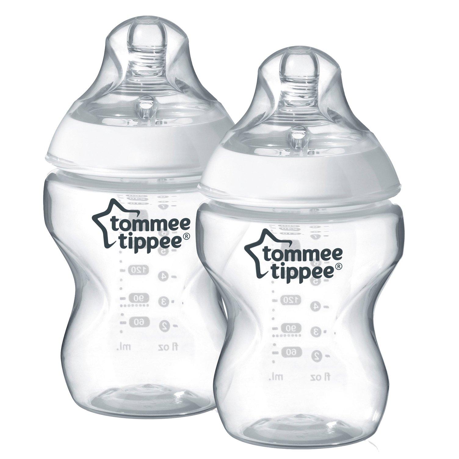 Tommee Tippee Tommee Tippee Closer to Nature Baby Bottle, Anti-Colic Valve, Breast-Like Nipple for Natural Latch, BPA-Free - Extra Slow Flow, 5 Ounce (2 Count) (Pack of 2)