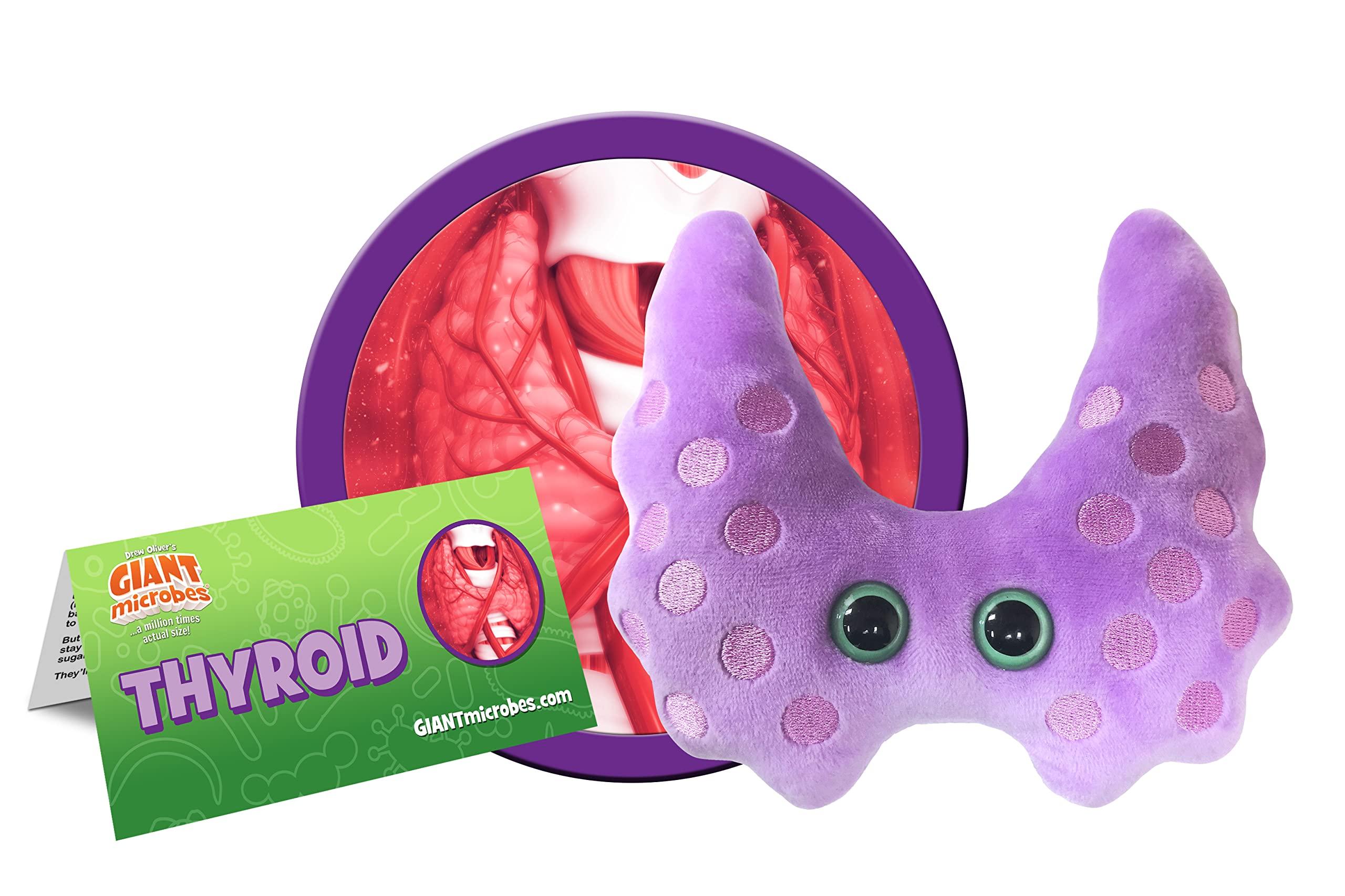 GIANT MICROBES GIANTmicrobes Thyroid Plush, Thyroid Stuffed Animal, Thyroid Surgery Recovery Gifts, Lupus Gifts, Thyroid Cancer Awareness, Endocrinologist Gift, Endocrinology Gift, Thyroidectomy, Hypothyroid Gift