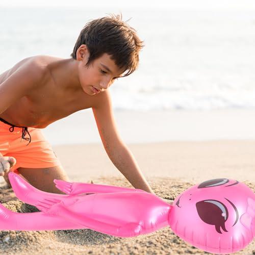 Ciieeo Ciieeo Inflatable Alien Birthday Party Inflatable Toy Pool Balloon Plaything Green Purple Alien Balloons Alien Blow up Green Balloons Tumblers Toys Pvc Cartoon Child Decorations Pink