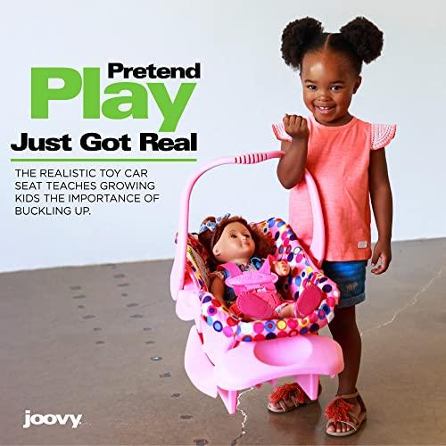 Joovy Joovy Toy Car Seat Baby Doll Carrier Featuring Crash-Tested Latch System for Safety, Machine-Washable Cover for Easy Cleaning, and Five-Point Harness - Fits Dolls 12 to 22, Pink