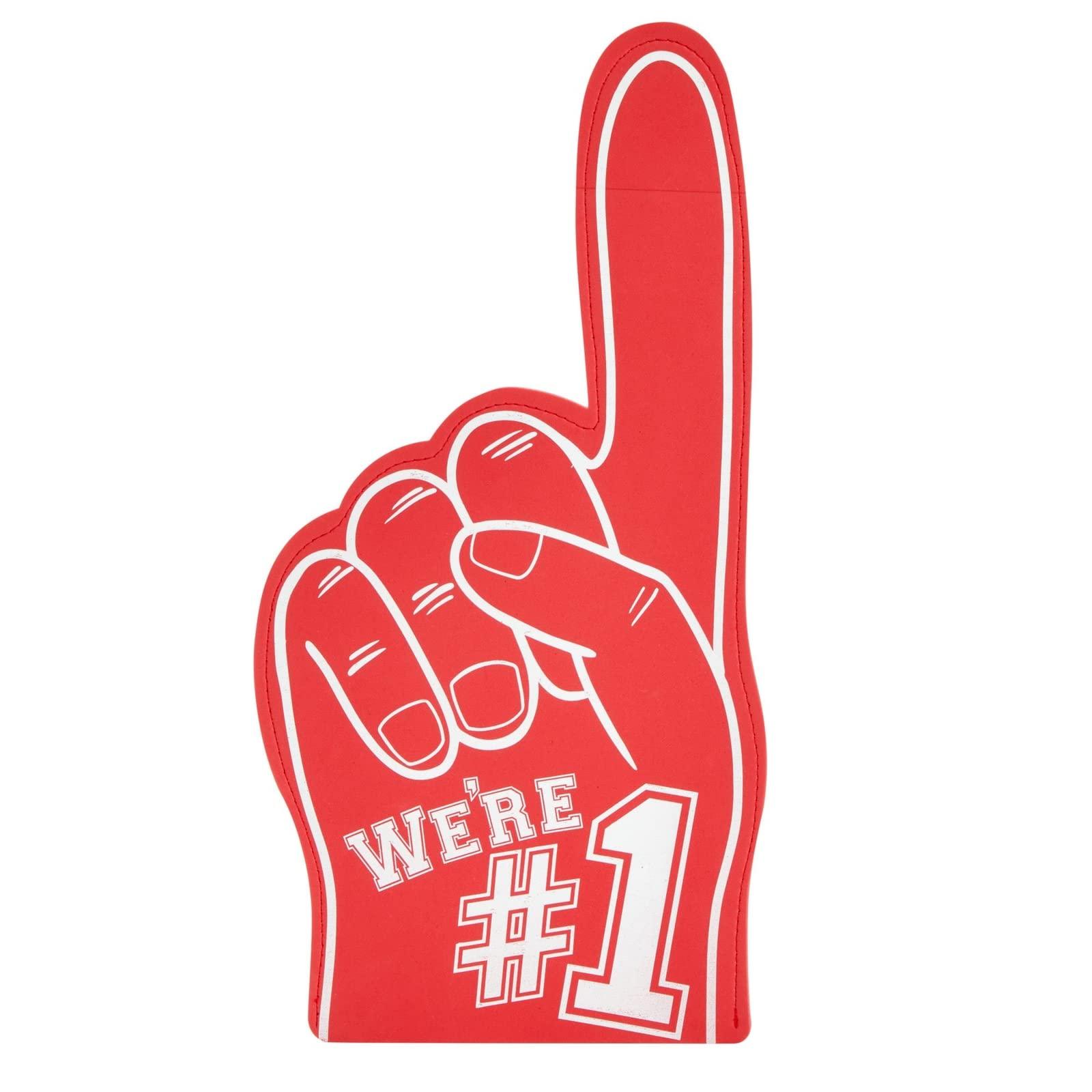 Okuna Outpost Okuna Outpost 2 Pack Red Foam Fingers #1, It\'s Goin\' Down for Sports Fan Accessories, Cheering, Party Favors, 17.5 Inch Giant Foam Hand