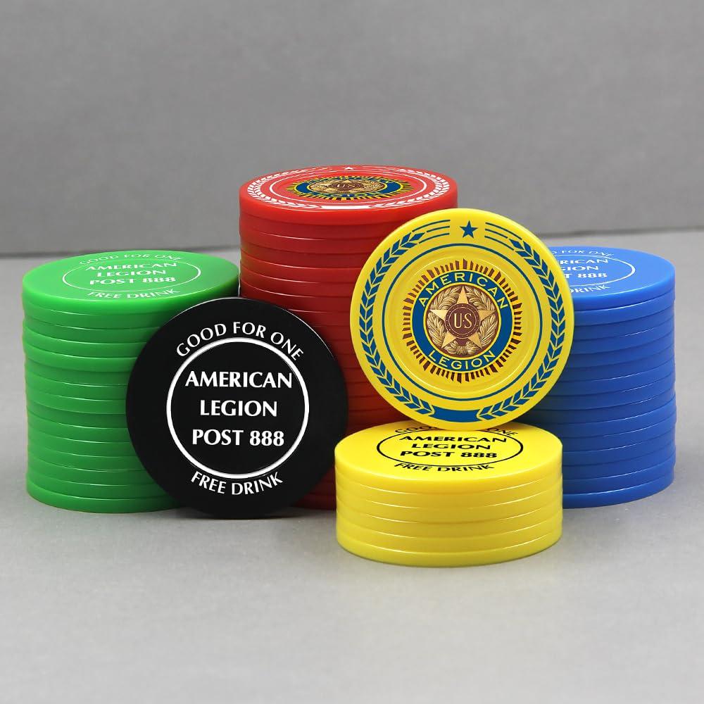 Sunyoungift Sunyoungift 100 Custom Game Poker Chips, Personalized with Your Text and Logo, for Board Game, Casino Night and Poker Tournament (Green)