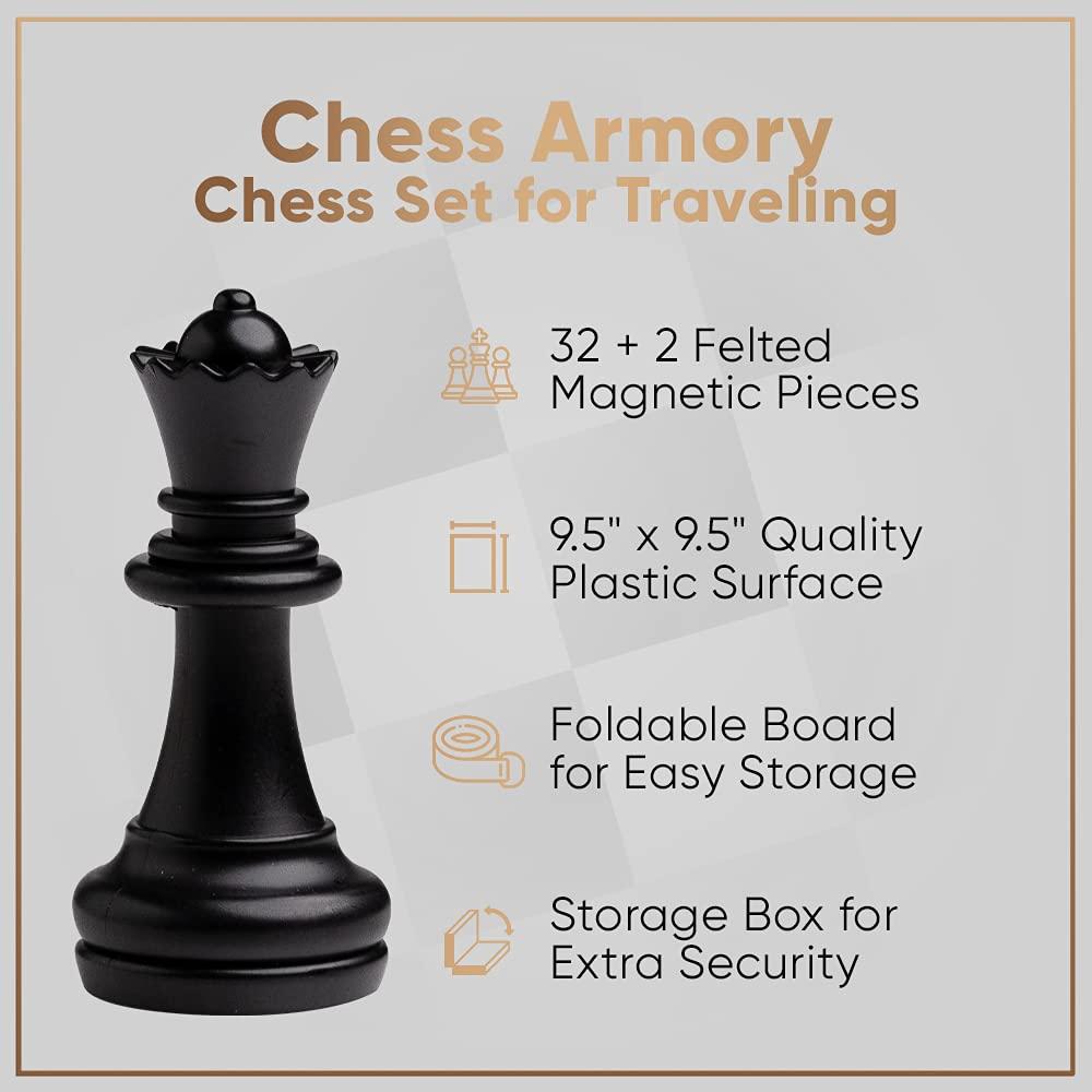 Chess Armory Chess Armory Travel Chess Set and Chess Clock Bundle