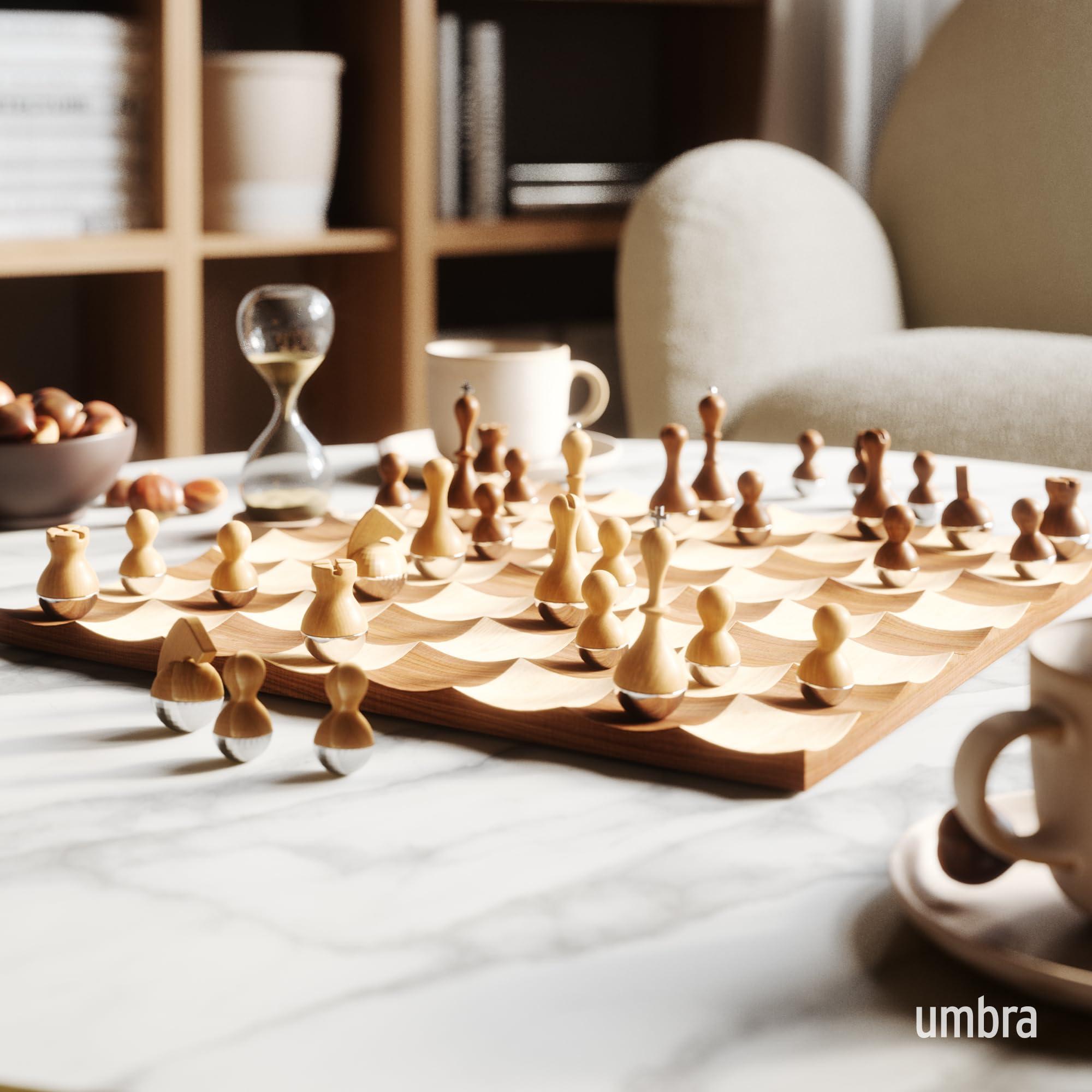 Umbra Umbra Wobble Chess Set 15 x 15 x 1 Inch (38 x 38 x 3 cm)