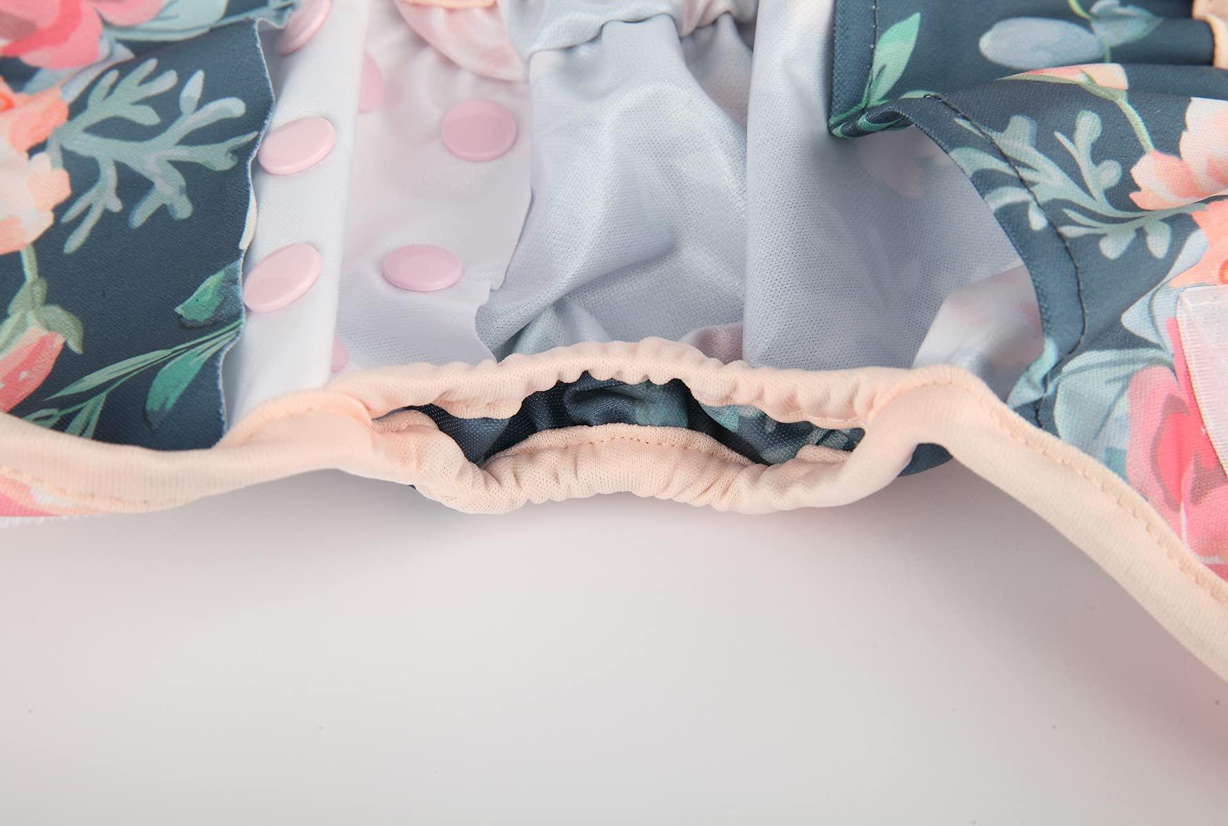 Sigzagor Newborn Baby Cloth Diaper Cover Nappy Hook and Loop (Flowers Deers)