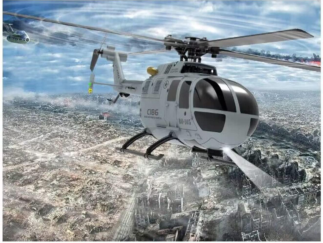 SOWOFA Remote Control Helicopter Adult Remote Control RC Model Search and Rescue Helicopter Model Multi-Purpose Helicopter Electric Model Single-Propeller aileron-Free Aircraft