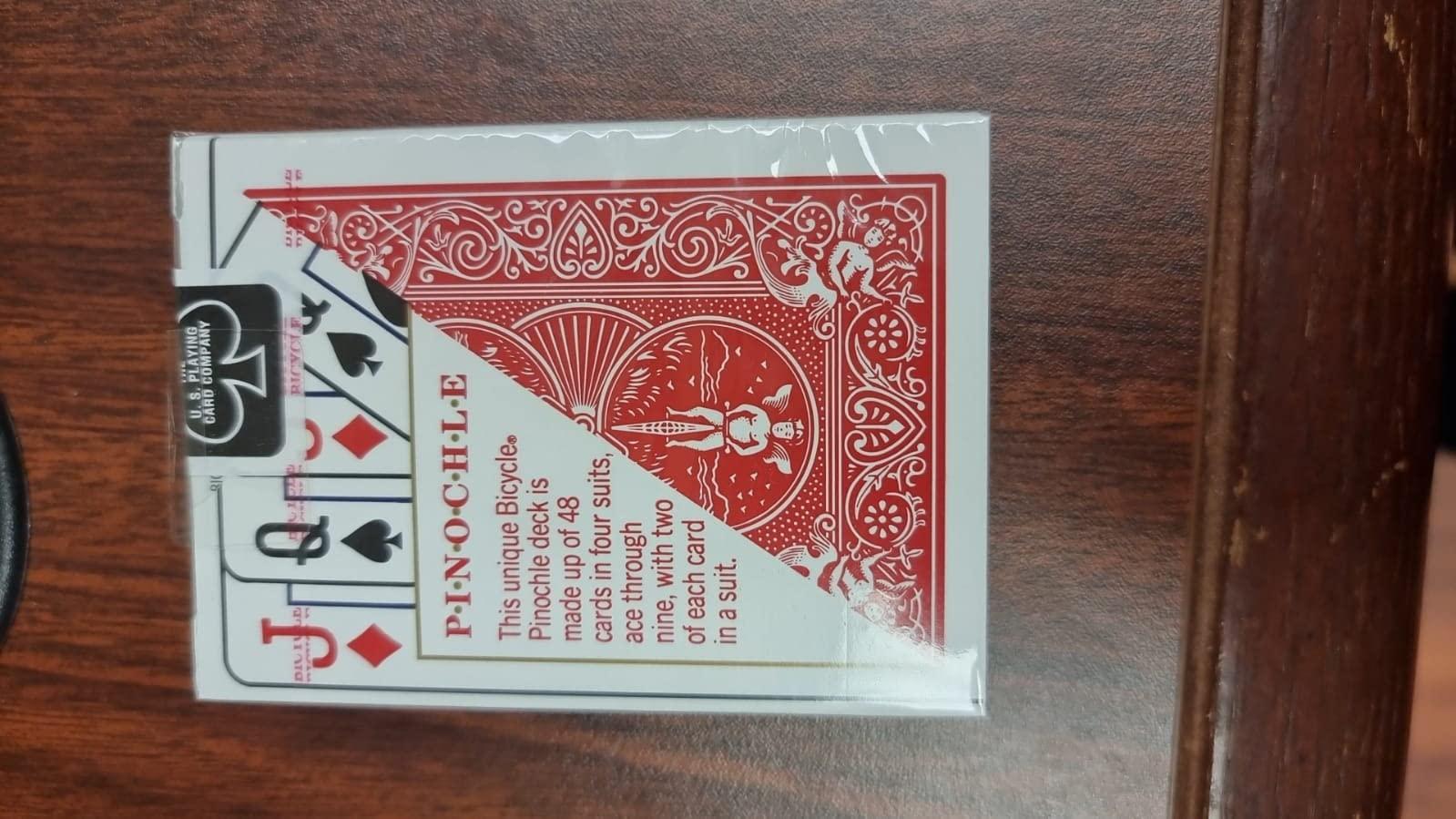 USPCC Bicycle Pinochle Red Standard Playing Cards Pack of 12 Decks