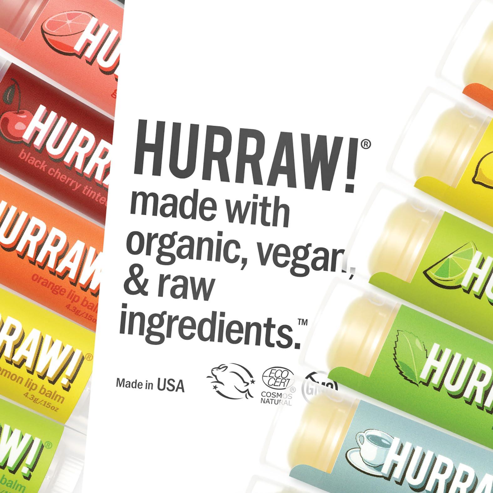HURRAW! Hurraw! Watermelon Lip Balm: Organic, Certified Vegan, Cruelty and Gluten Free. Non-GMO, 100% Natural Ingredients. Bee, Shea, Soy and Palm Free. Made in USA