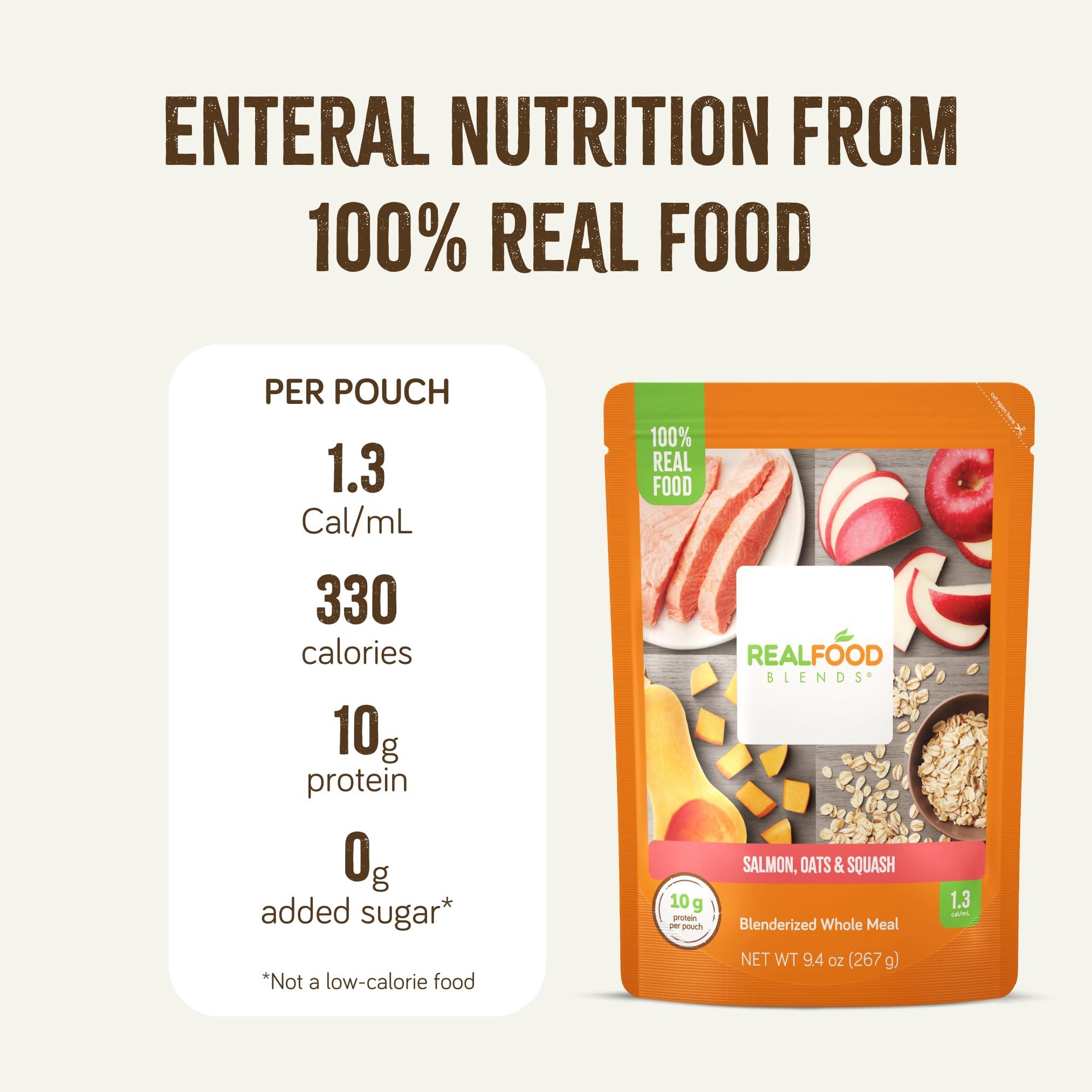 REAL FOOD BLENDS Real Food Blends Variety Pack - Pureed Food Meals for Tube Feeding with Protein, Vegetables & Fruits - 320340 Calories Per Pouch for Lunch & Dinner - 9.4 oz (Pack of 12)
