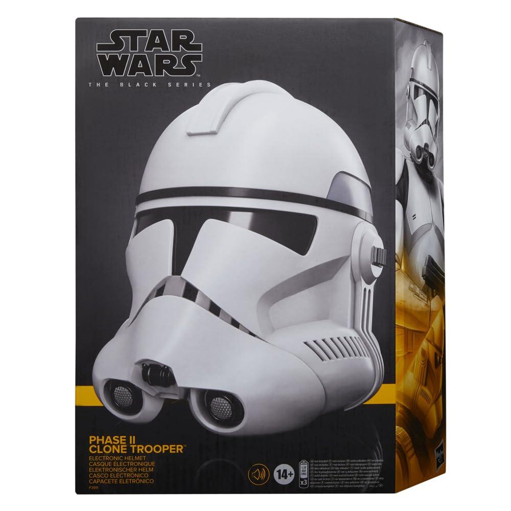 Hasbro Star Wars The Black Series Phase II Clone Trooper Premium Electronic Helmet, The Clone Wars Roleplay Collectible, Kids Ages 14 and Up