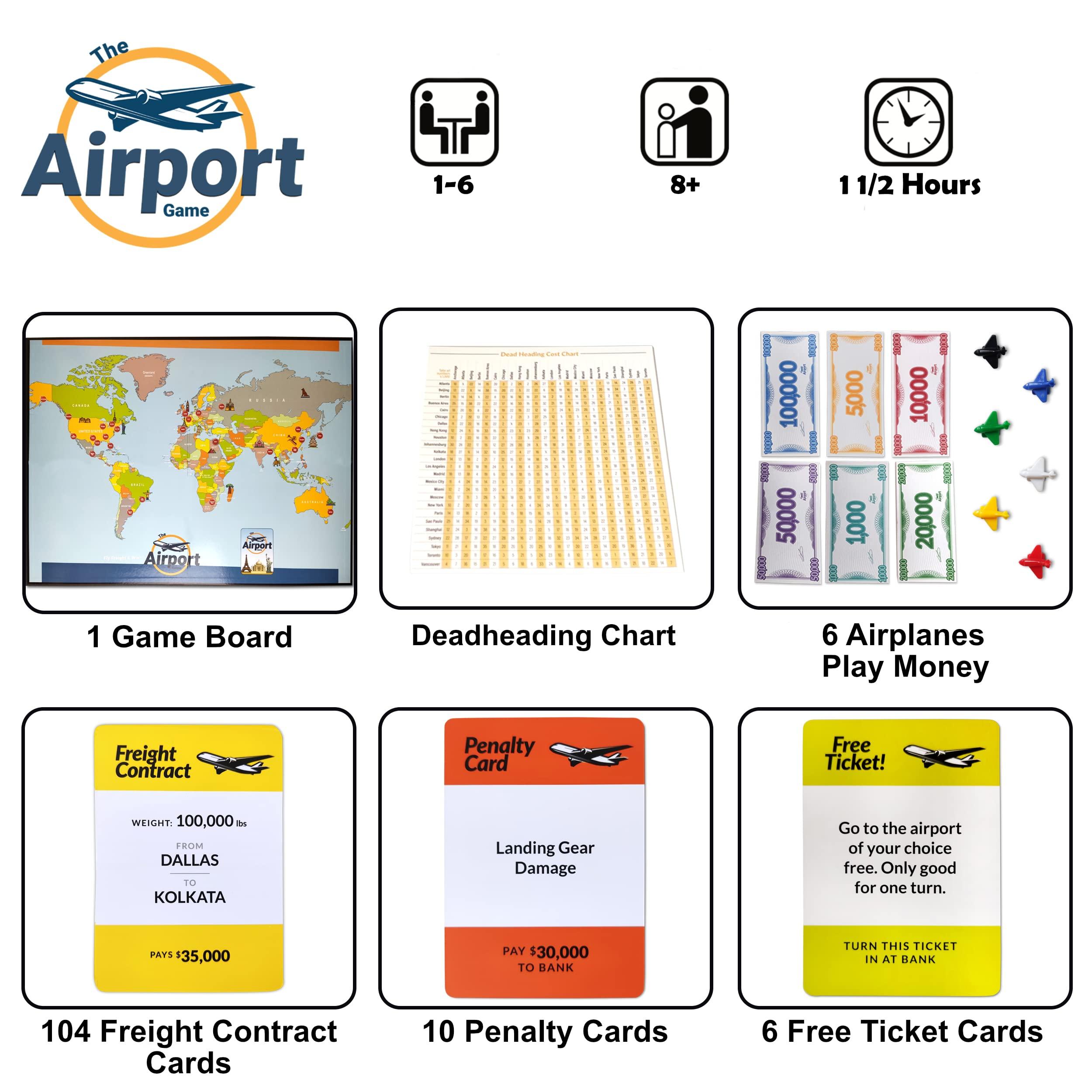 Valore Valore The Airport Game for 2-6 Players, Ages 8+ 90 min Play Time Family Games for Kids, Teens and Adults - Board Games for Family Game Night - The Family Game of Transporting Freight Around the World