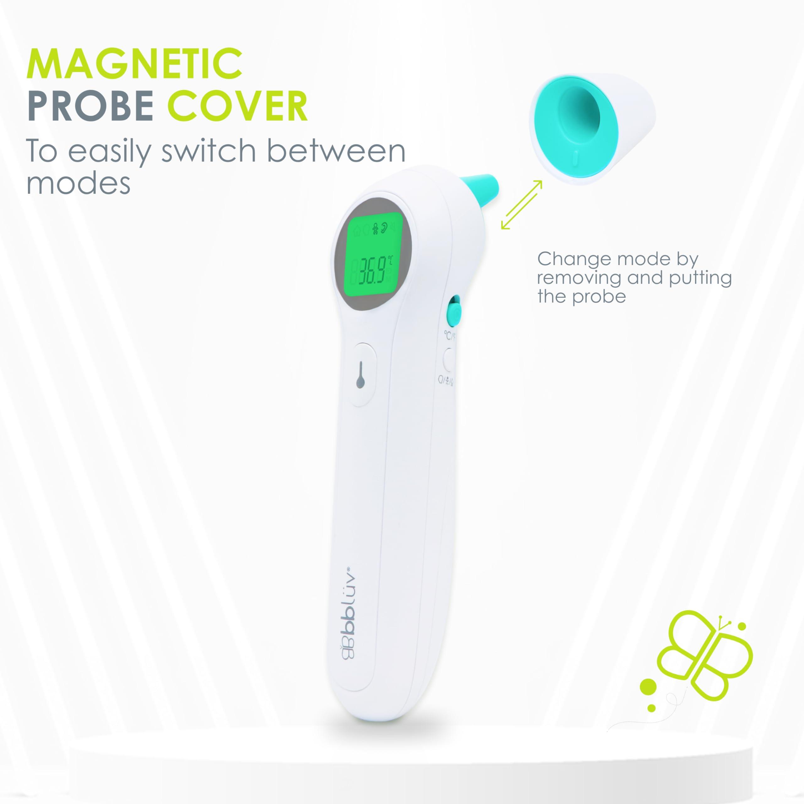 bblv bblv - Or - Non-Contact Digital Infrared Thermometer, Ear Thermometer - 5 in 1 in LED Display, for Babies, Children, and Adults Tracking Fever Indicator Fast 1 Second Temperature